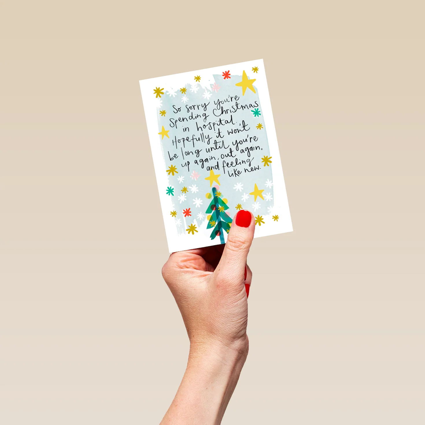 Personalised Get Well Soon Stars Design Christmas Card - Image 4