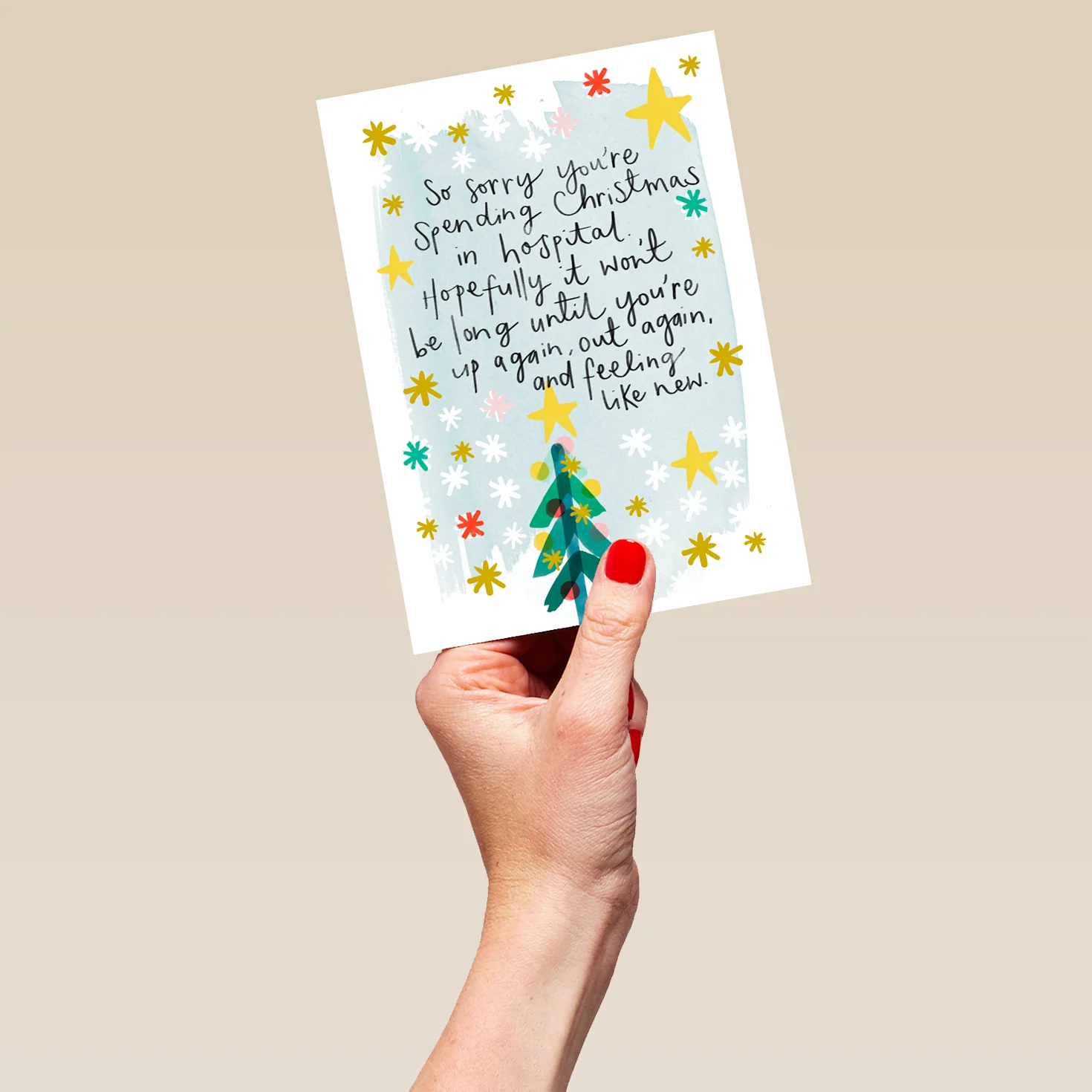 Personalised Get Well Soon Stars Design Christmas Card - Image 5