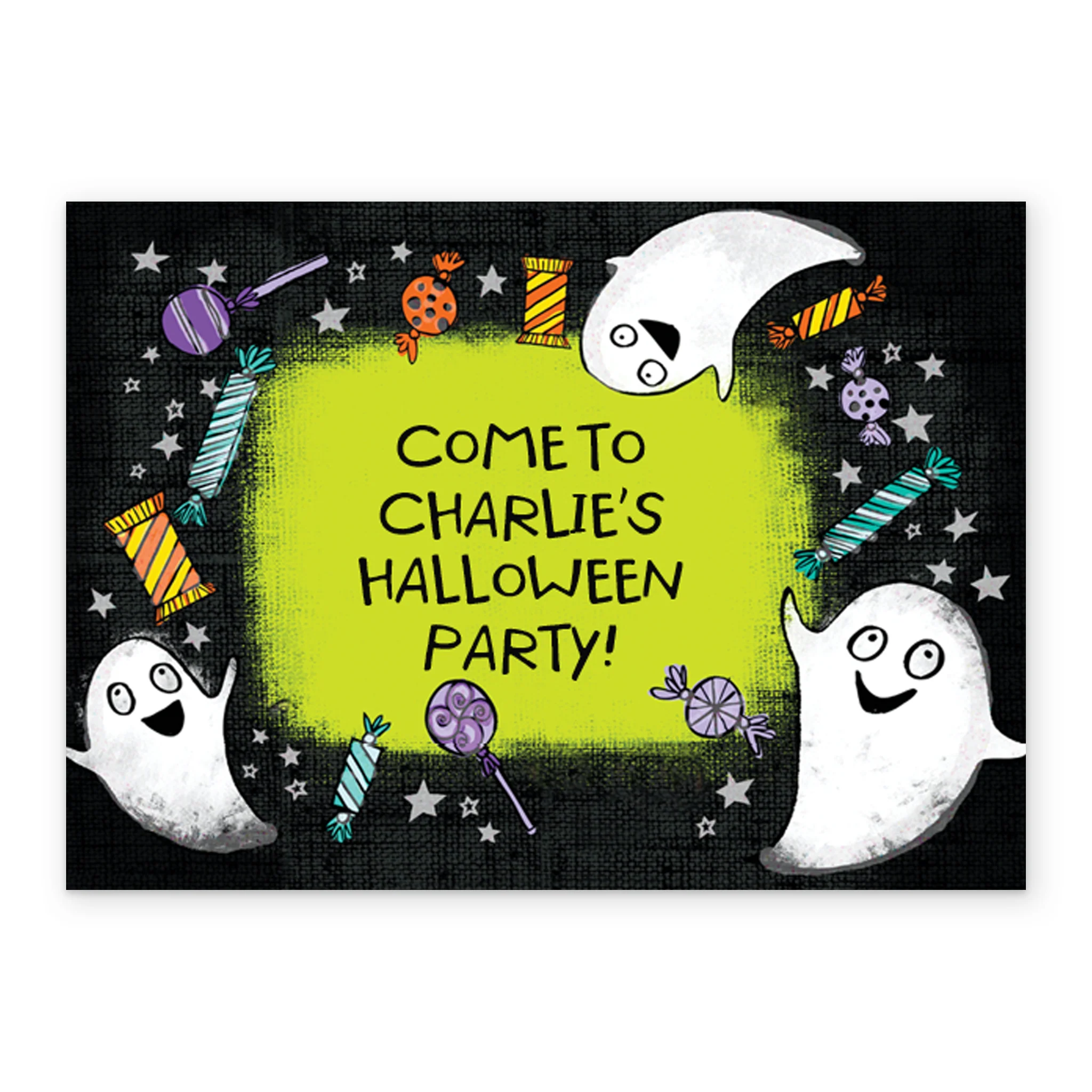 Personalised Ghost & Sweet Border Halloween Card - Image 2