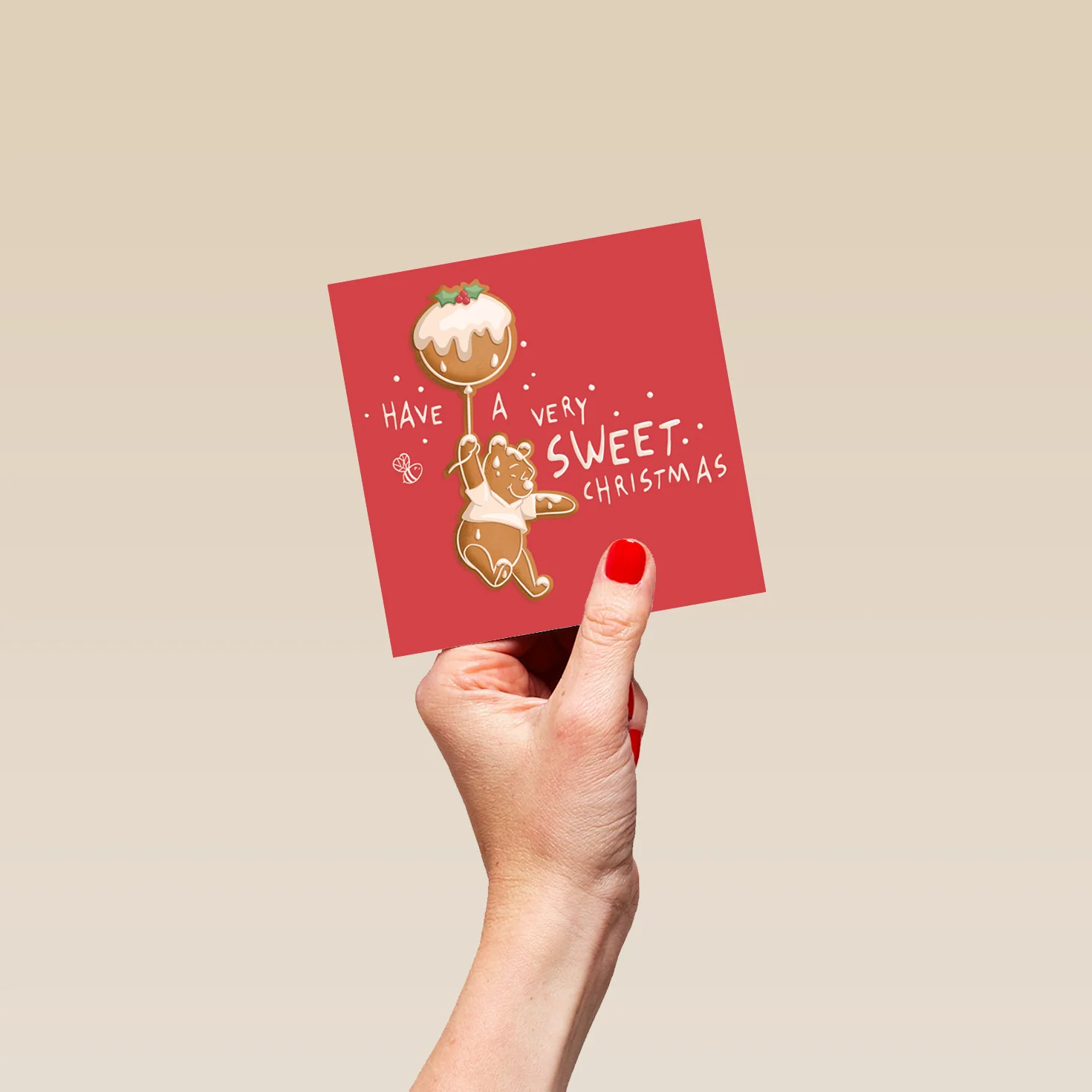 Personalised Gingerbread Winnie the Pooh Christmas Card - Image 4