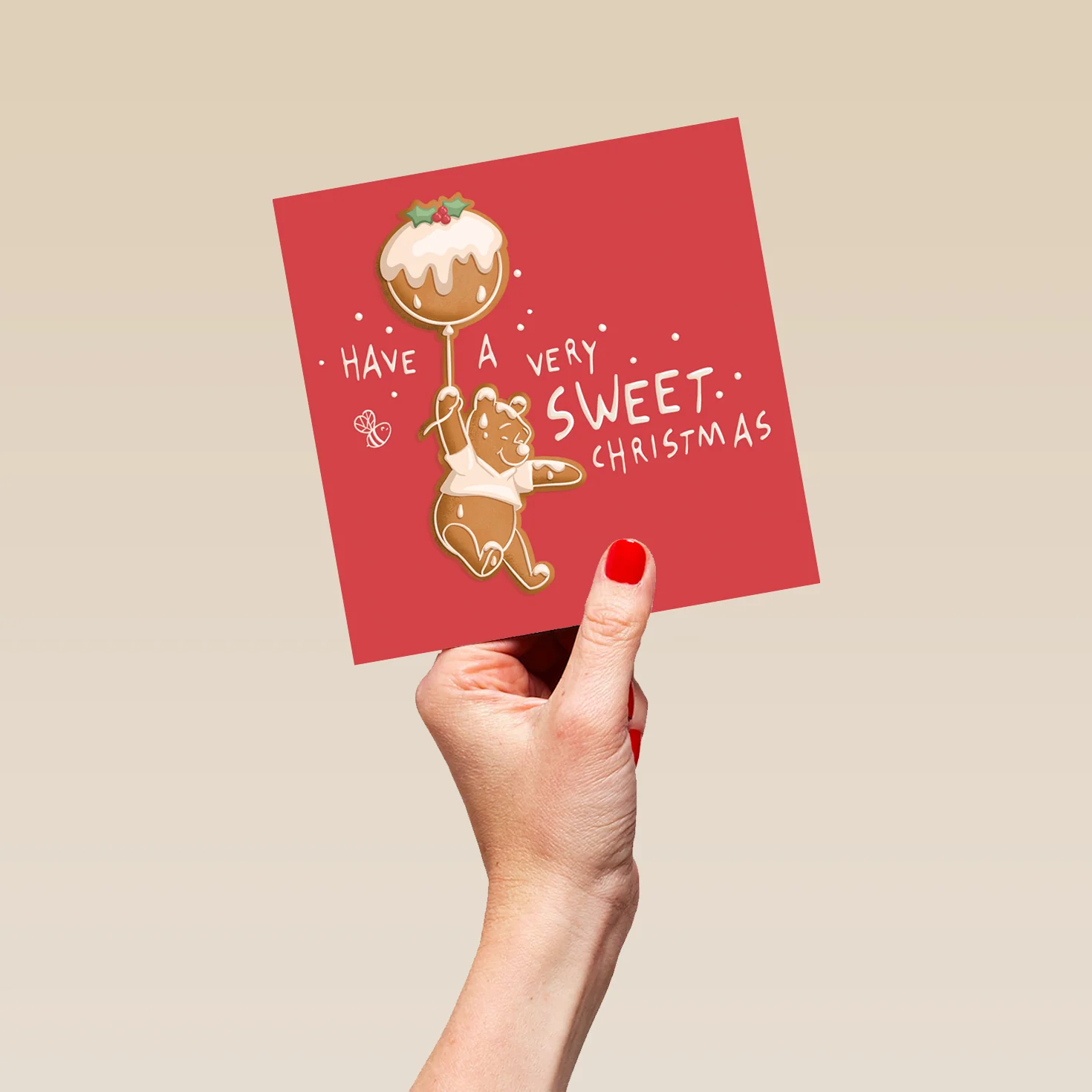 Personalised Gingerbread Winnie the Pooh Christmas Card - Image 5
