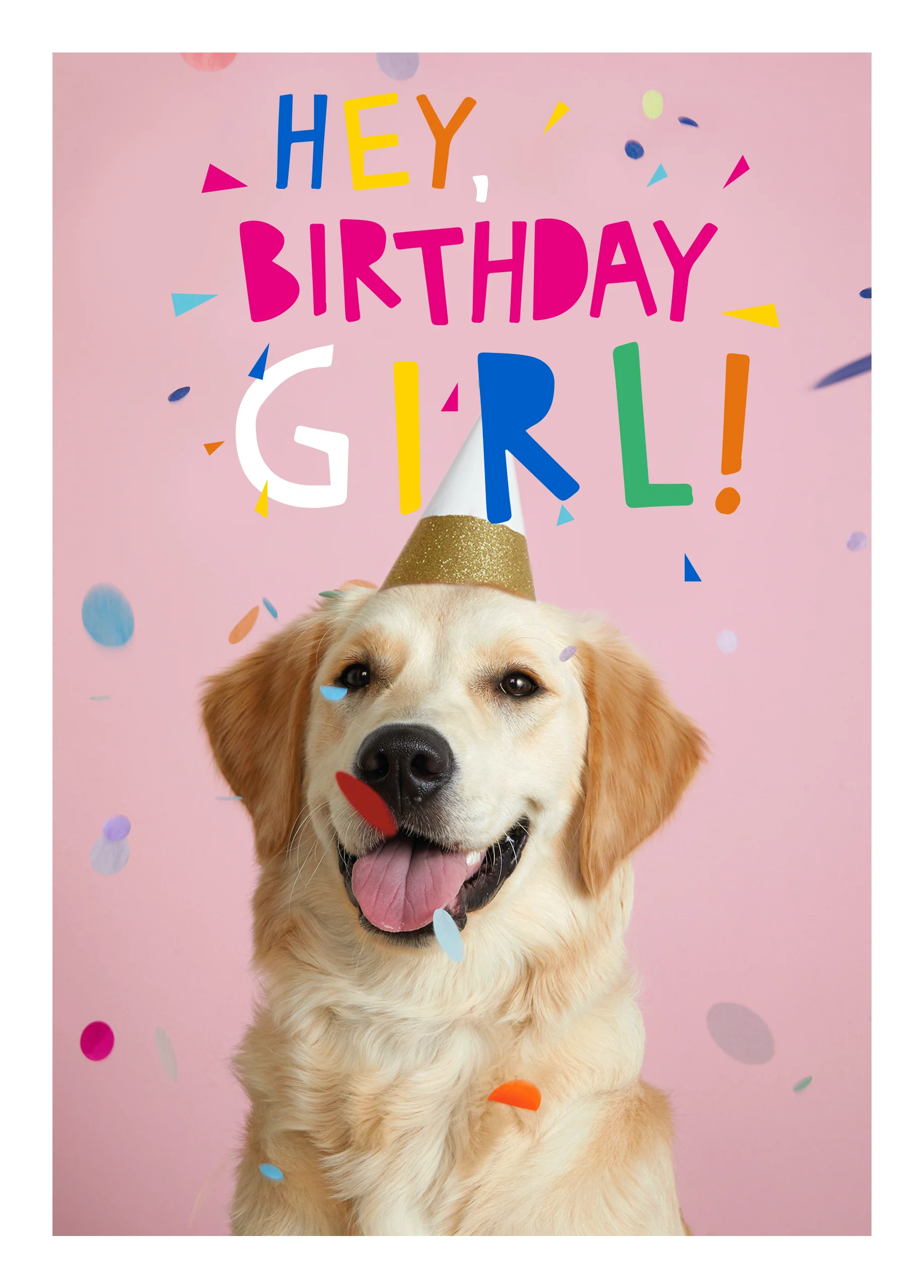 Personalised Girls Birthday Card With Dog