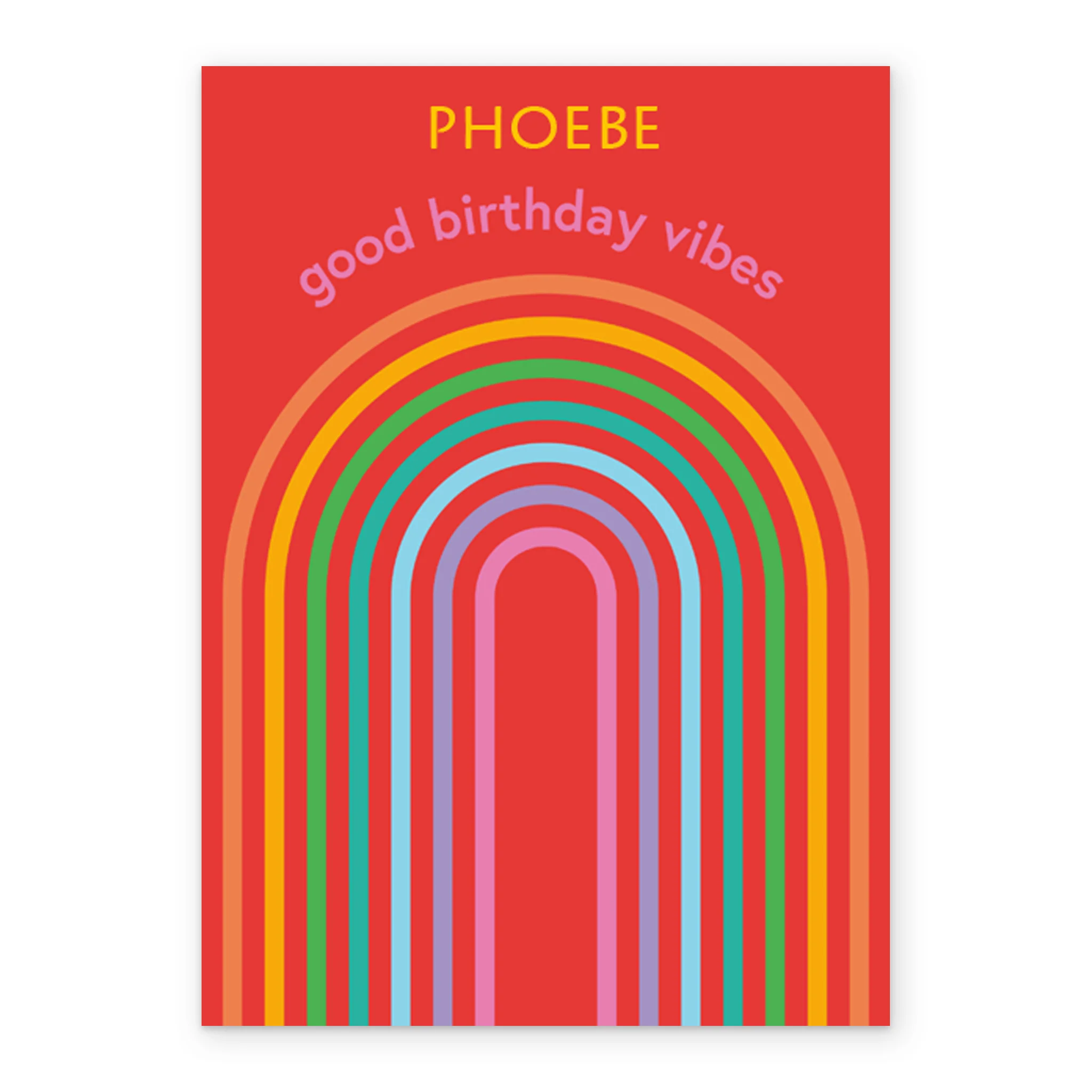 Personalised Good Vibes Rainbow Editable Birthday Card - Image 2