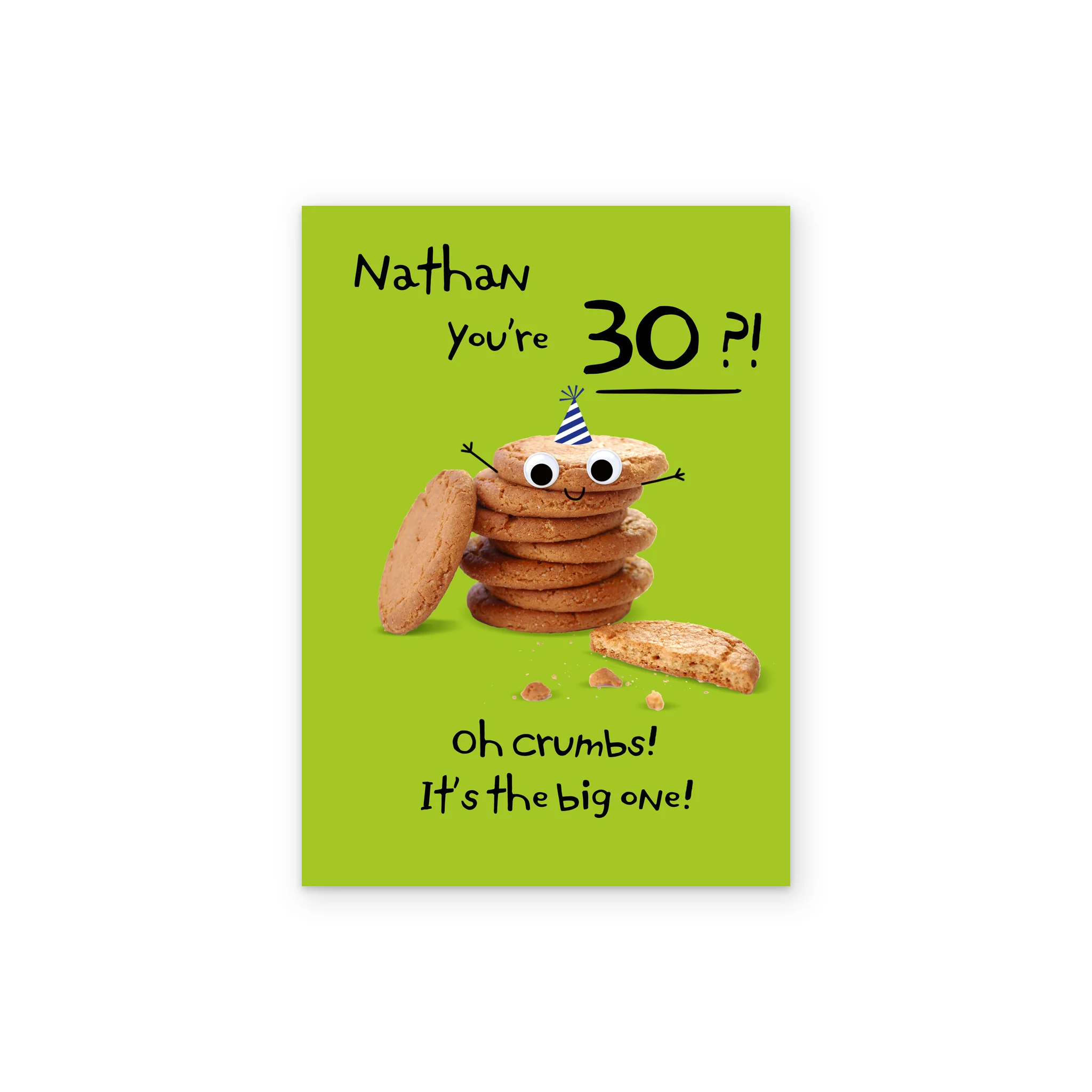 Personalised Googly Grub 'Biscuit Stack' 30th Birthday Card - Image 2