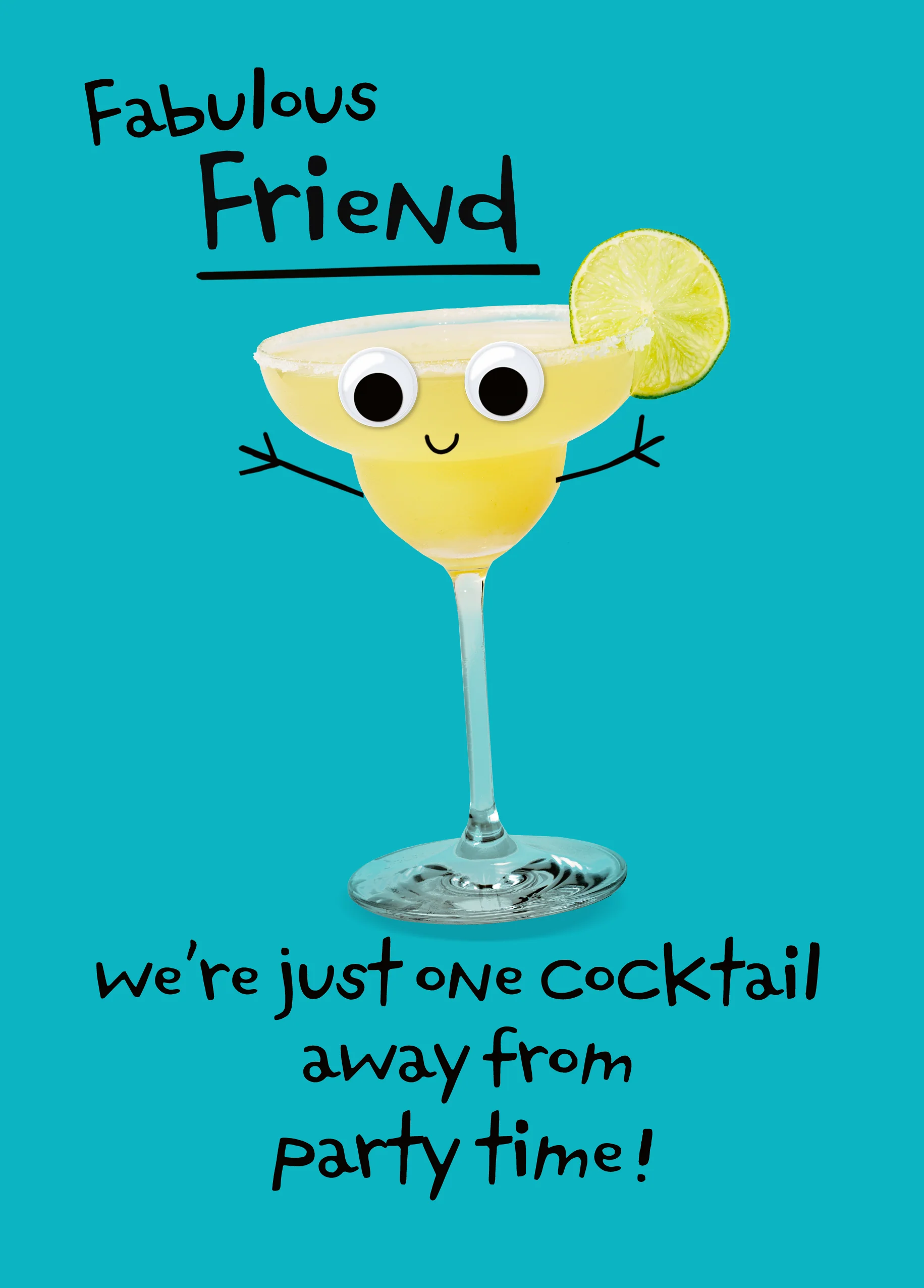 Personalised Googly Grub 'Cocktail' Birthday Card For Friend