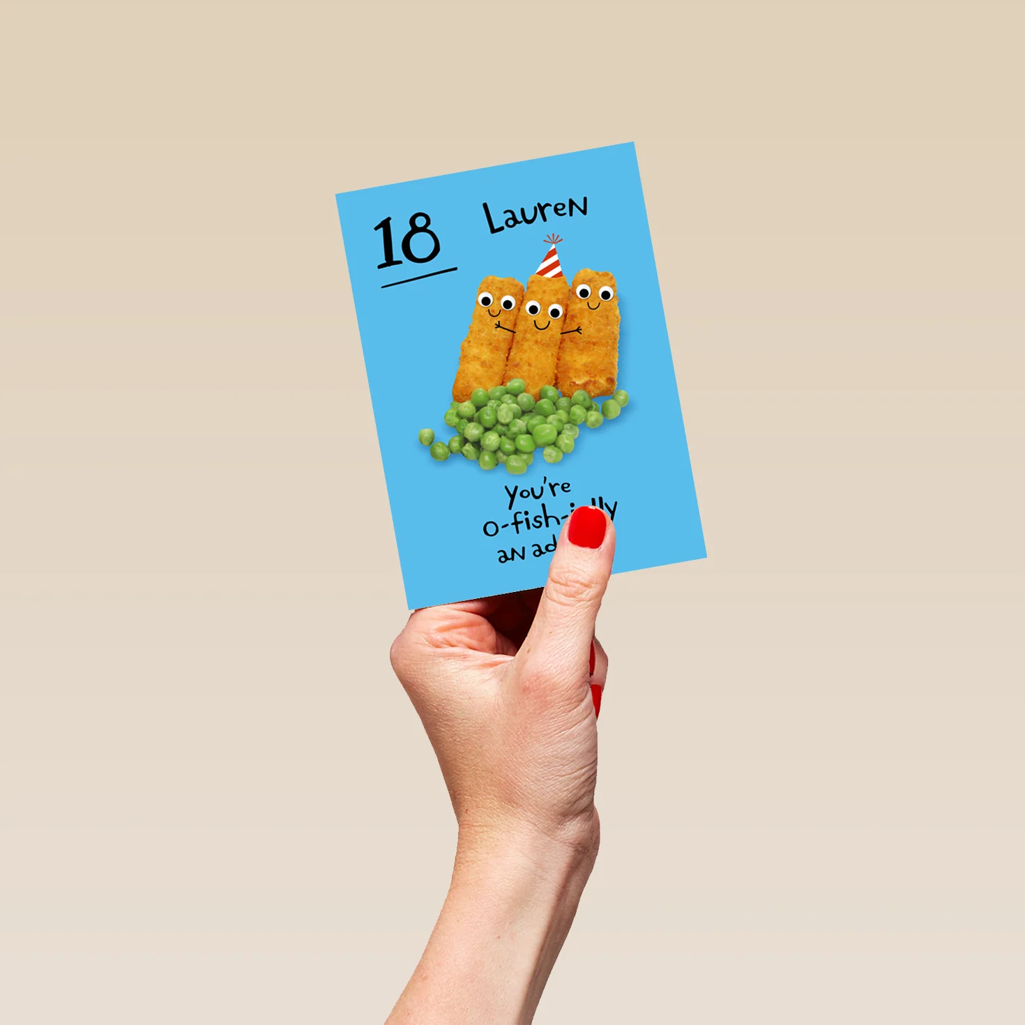 Personalised Googly Grub 'Fish Fingers' 18th Birthday Card - Image 4