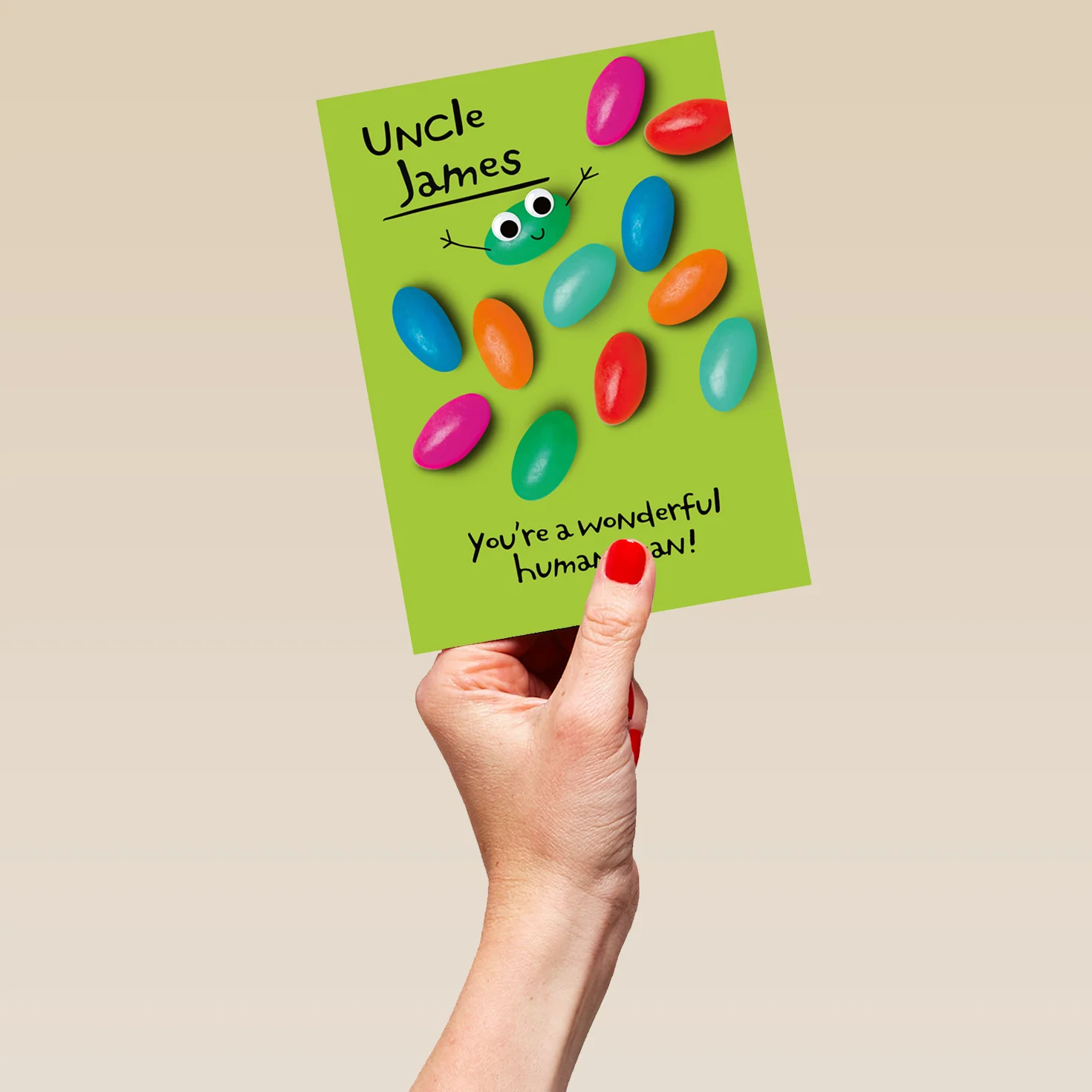Personalised Googly Grub 'Jellybean' Birthday Card For Uncle - Image 5