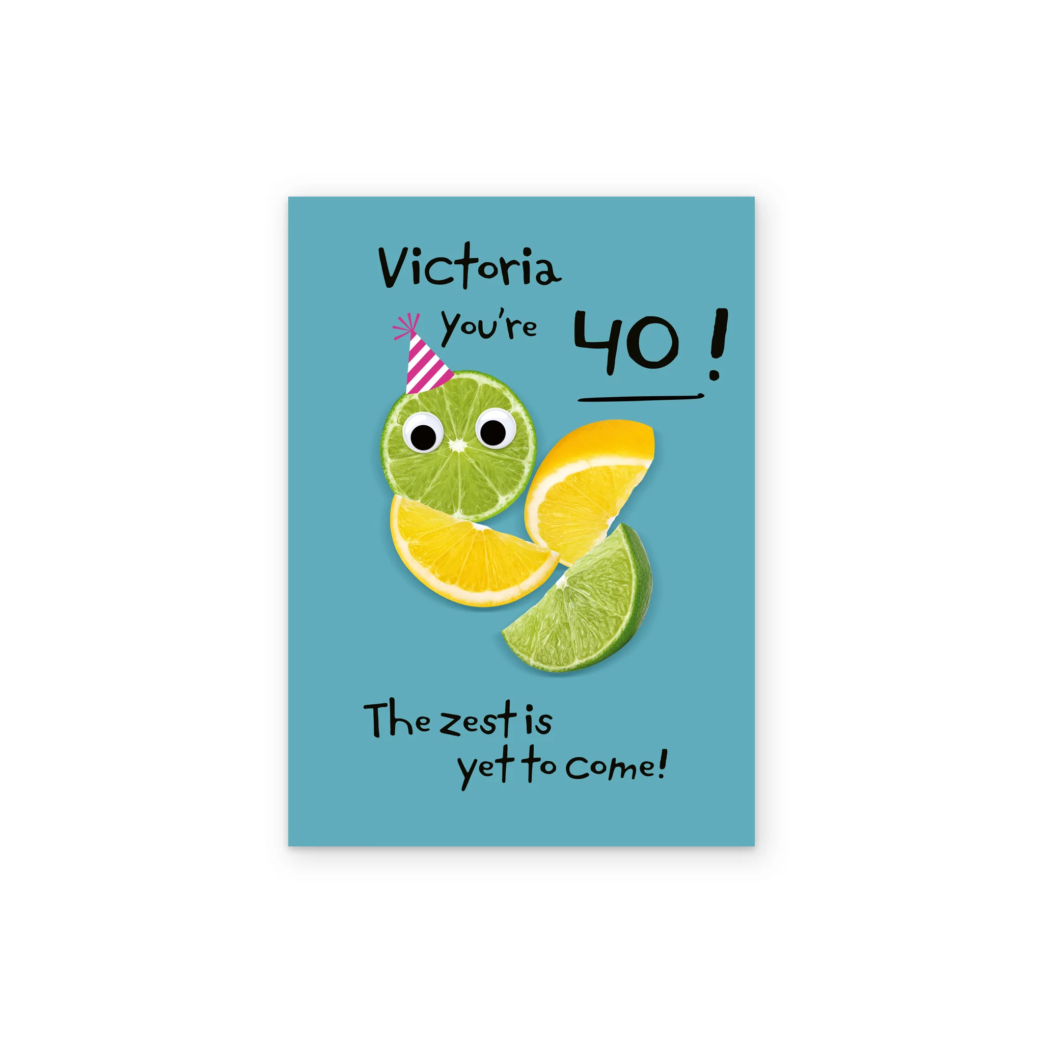 Personalised Googly Grub 'Lemon & Lime' 40th Birthday Card - Image 2