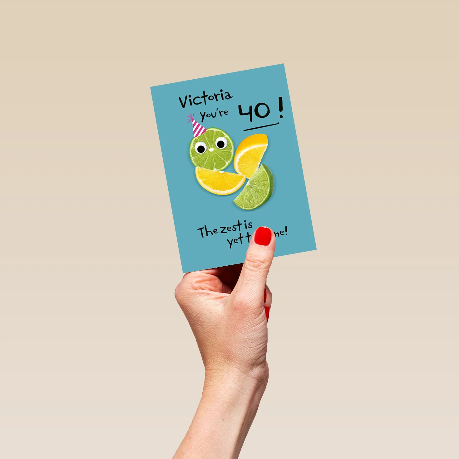Personalised Googly Grub 'Lemon & Lime' 40th Birthday Card - Image 4
