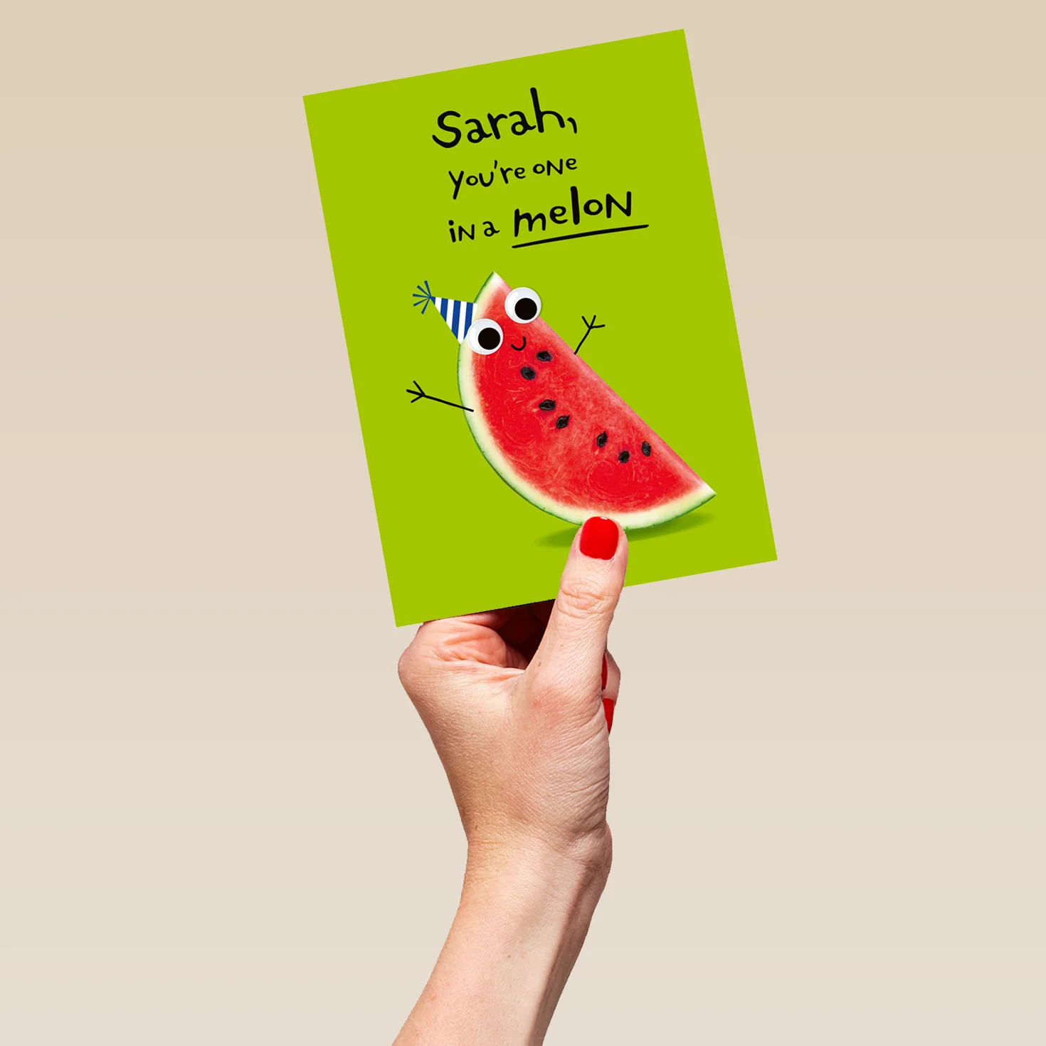 Personalised Googly Grub 'Melon Slice' Birthday Card - Image 5