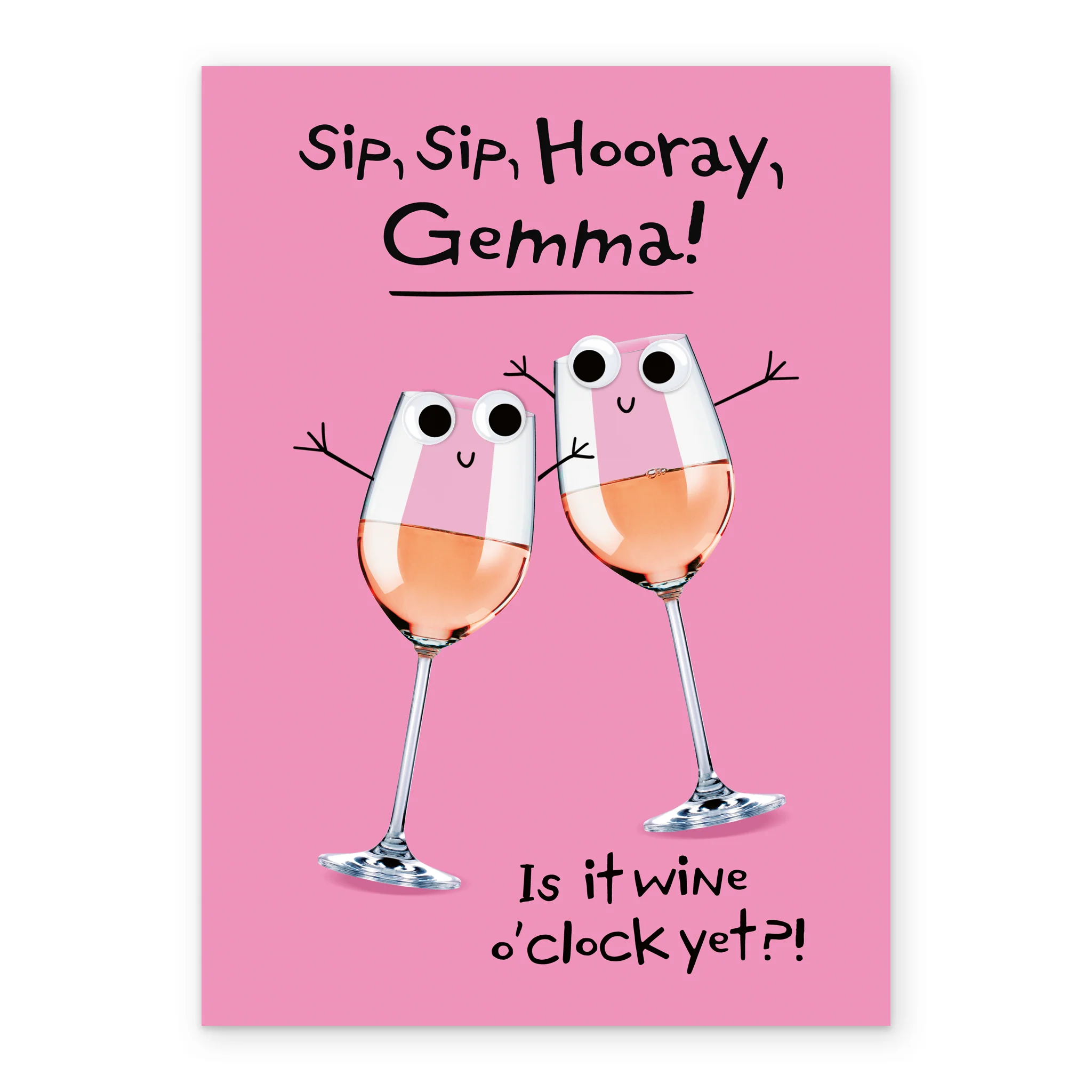 Personalised Googly Grub 'Wine Glasses' Birthday Card - Image 2