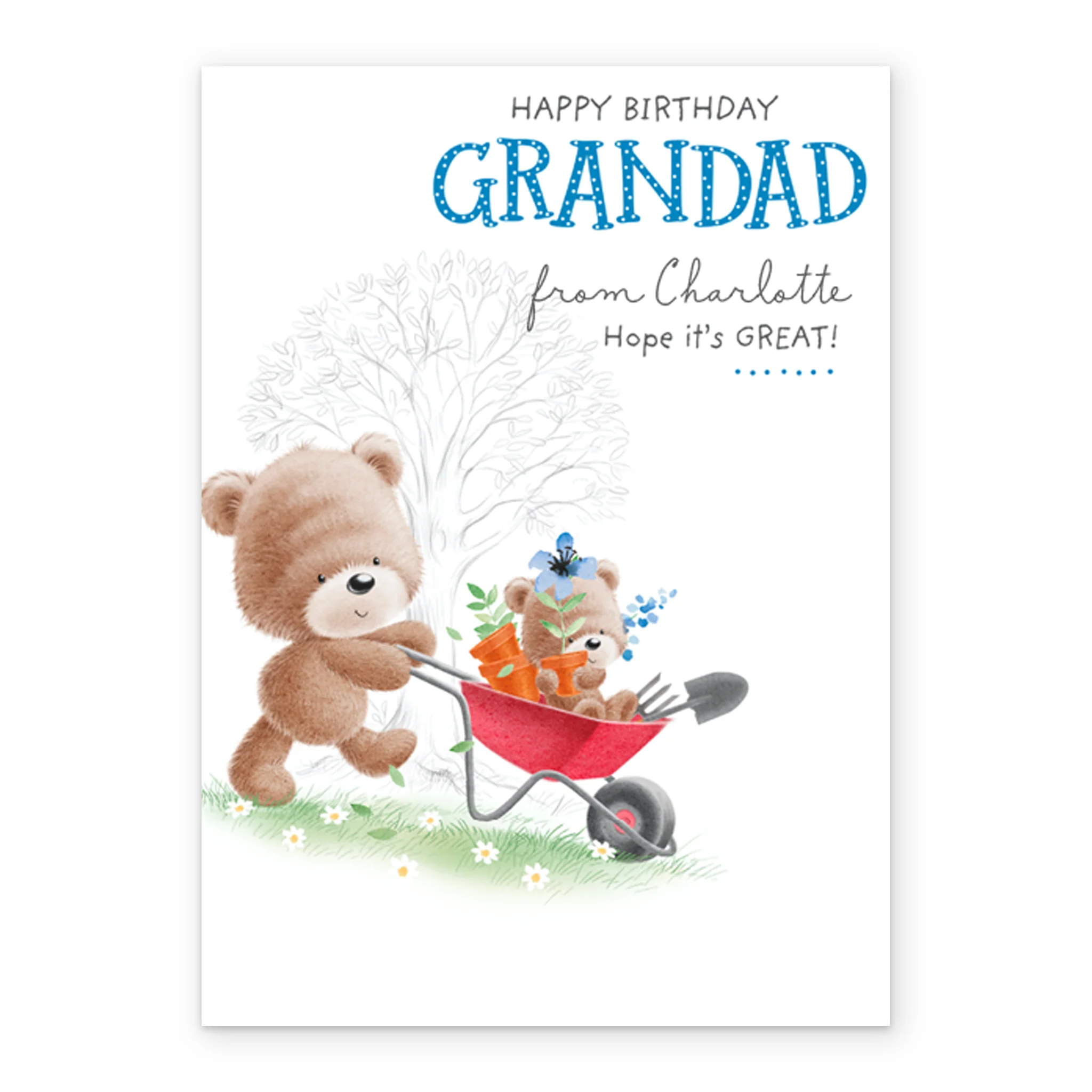 Personalised Grandad Cute Bear Birthday Card - Image 2