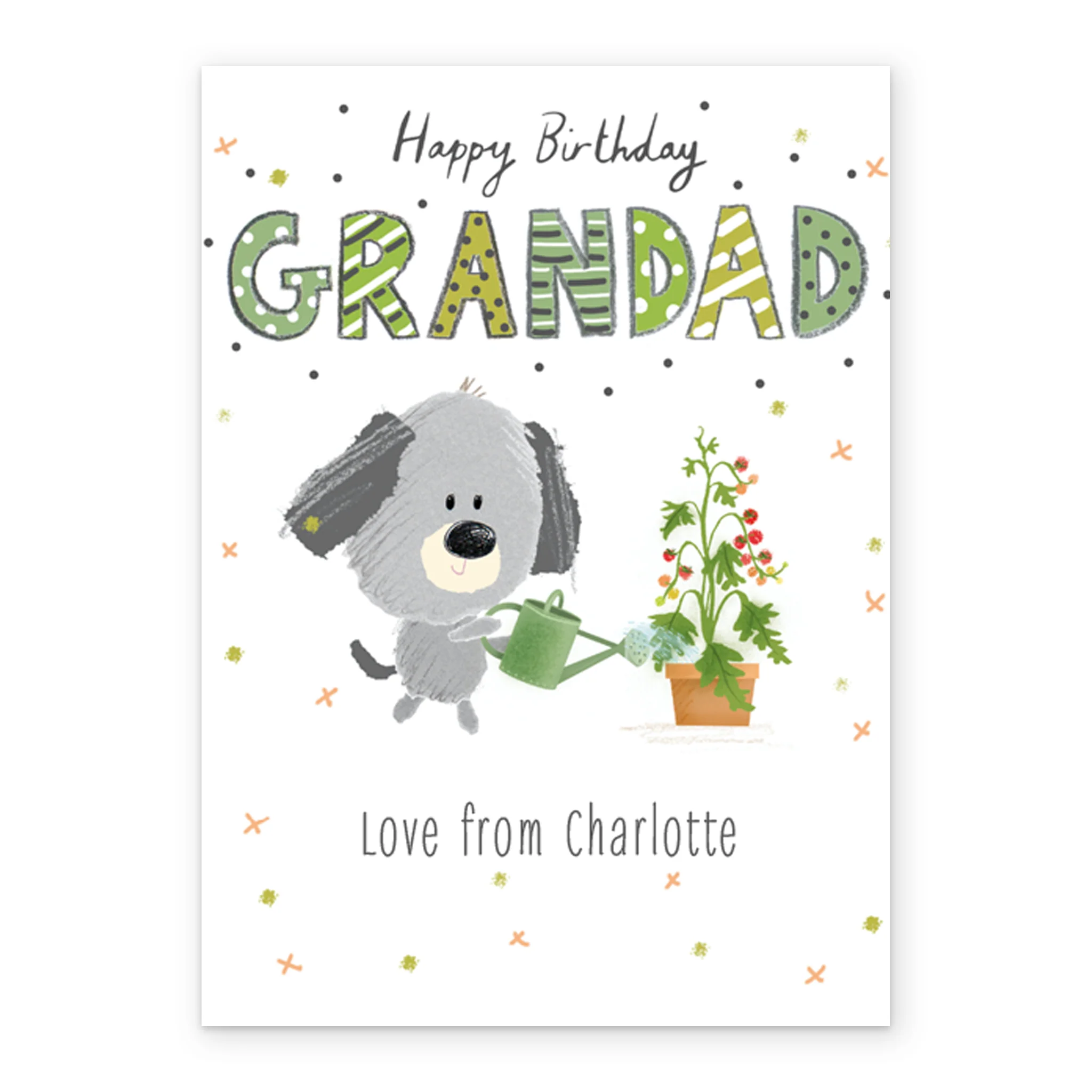Personalised Grandad Cute Dog Editable Birthday Card - Image 2