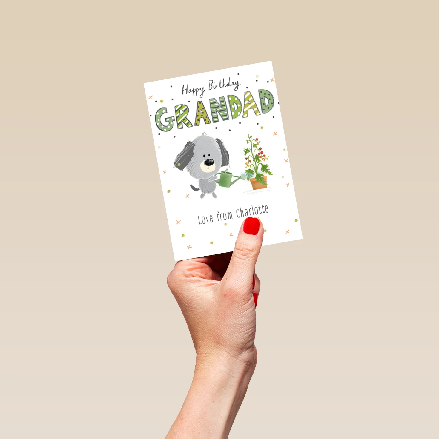 Personalised Grandad Cute Dog Editable Birthday Card - Image 4