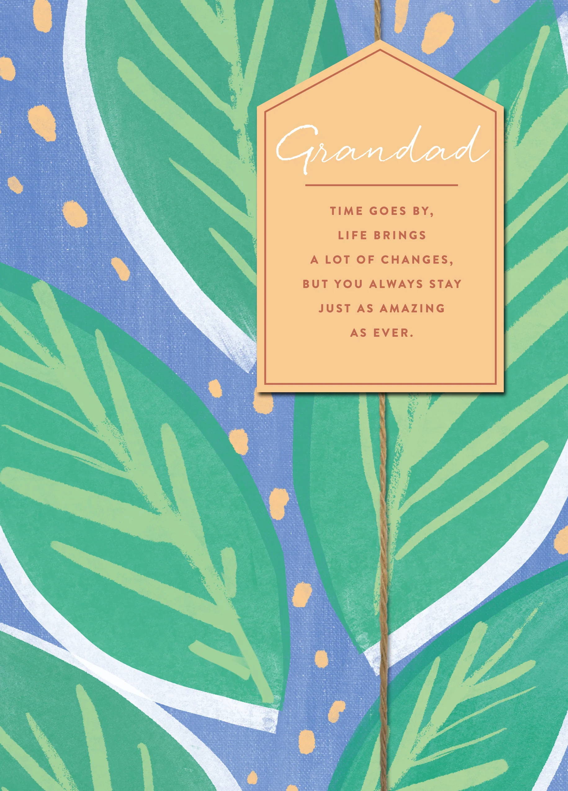 Personalised Grandad Leaf Heartfelt Birthday Card