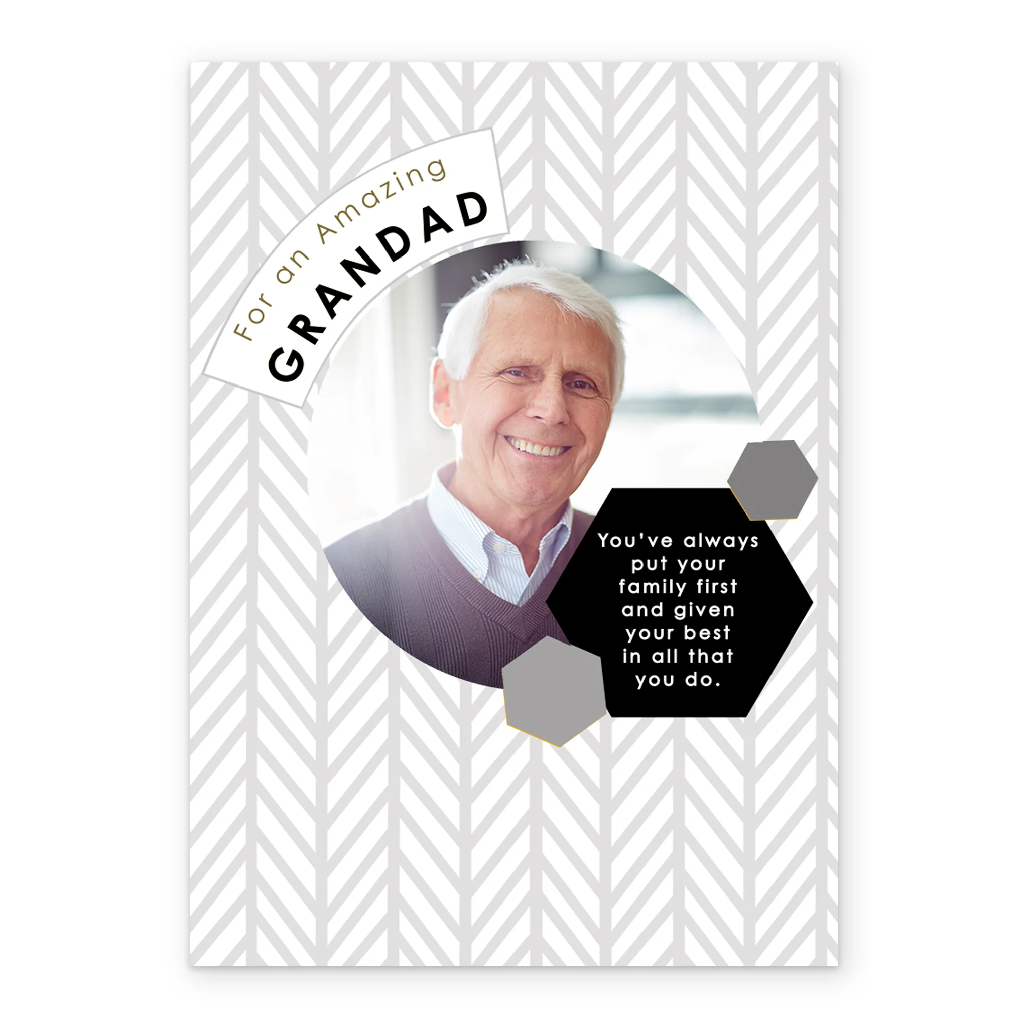 Personalised Grandad Patterned Photo Birthday Card - Image 2