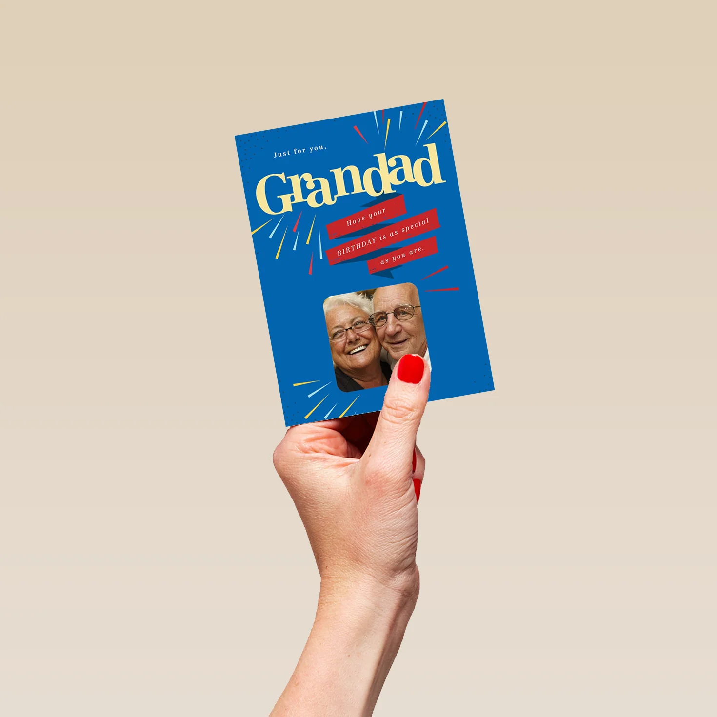 Personalised Grandad Traditional Blue Photo Card - Image 4