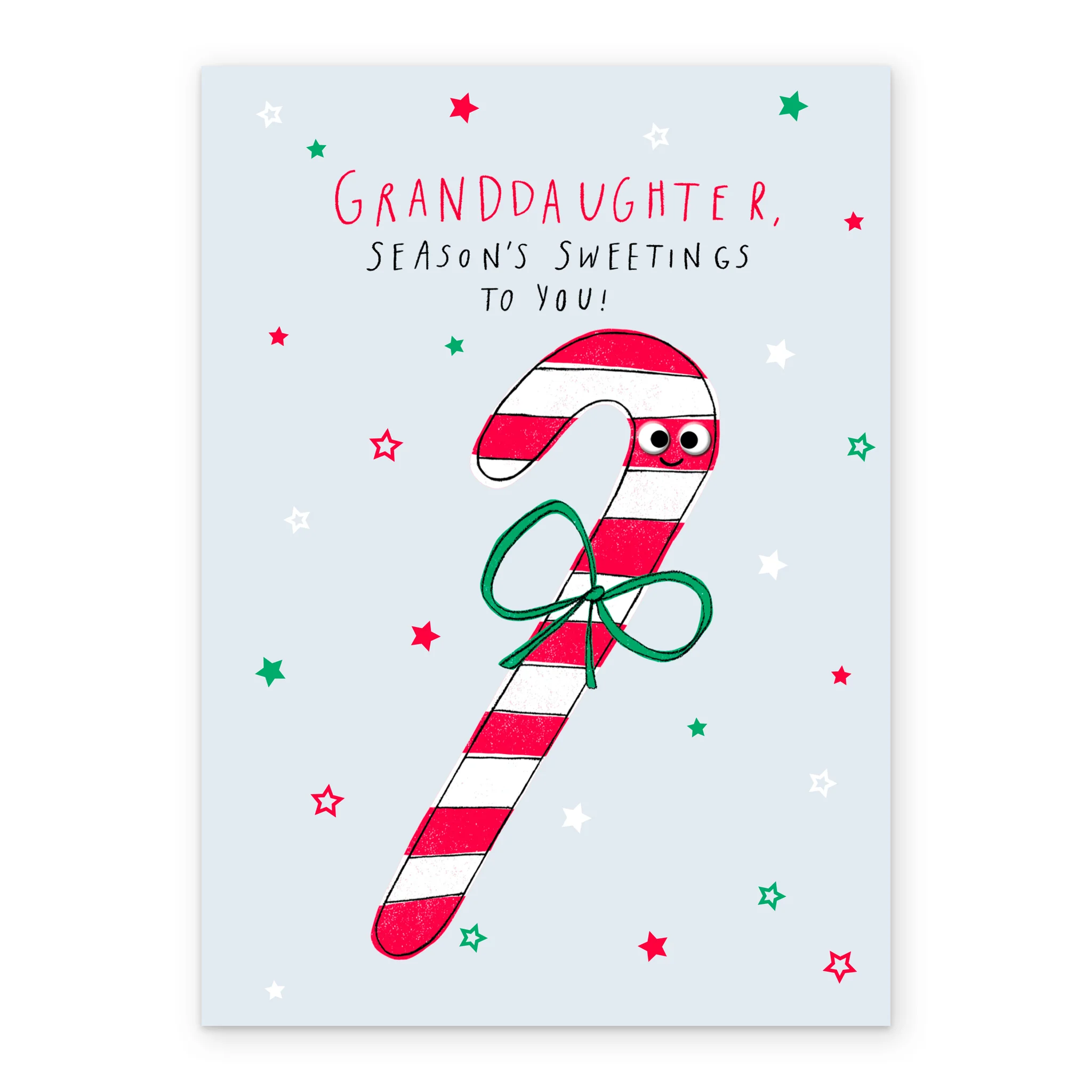 Personalised Granddaughter Candy Cane Christmas Card - Image 2