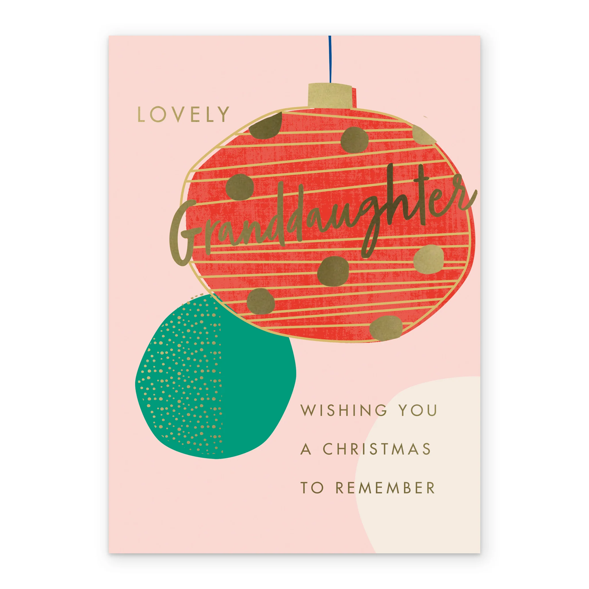 Personalised Granddaughter Colourful Baubles Christmas Card - Image 2