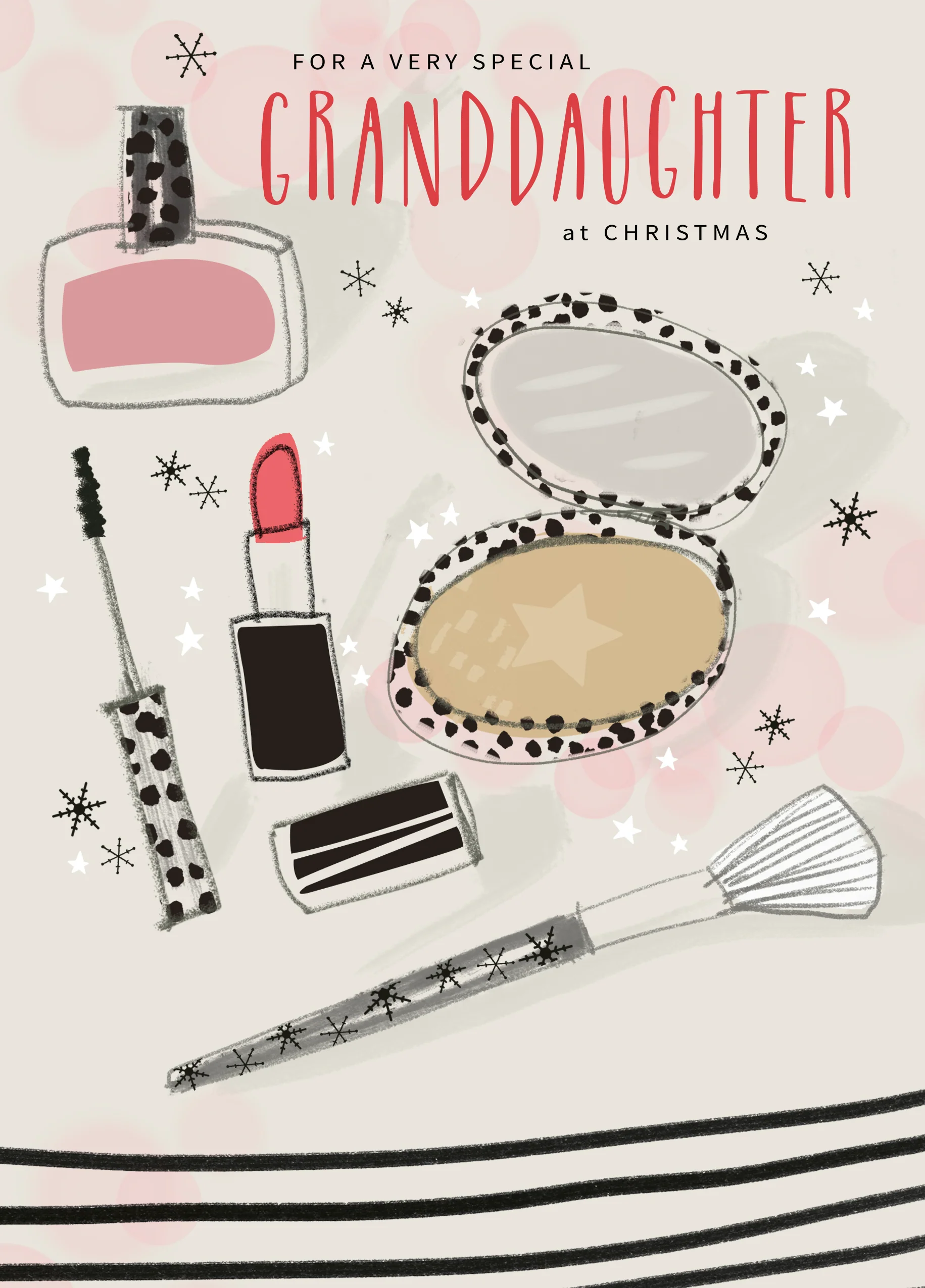 Personalised Granddaughter Cosmetics & Makeup Fun Christmas Card