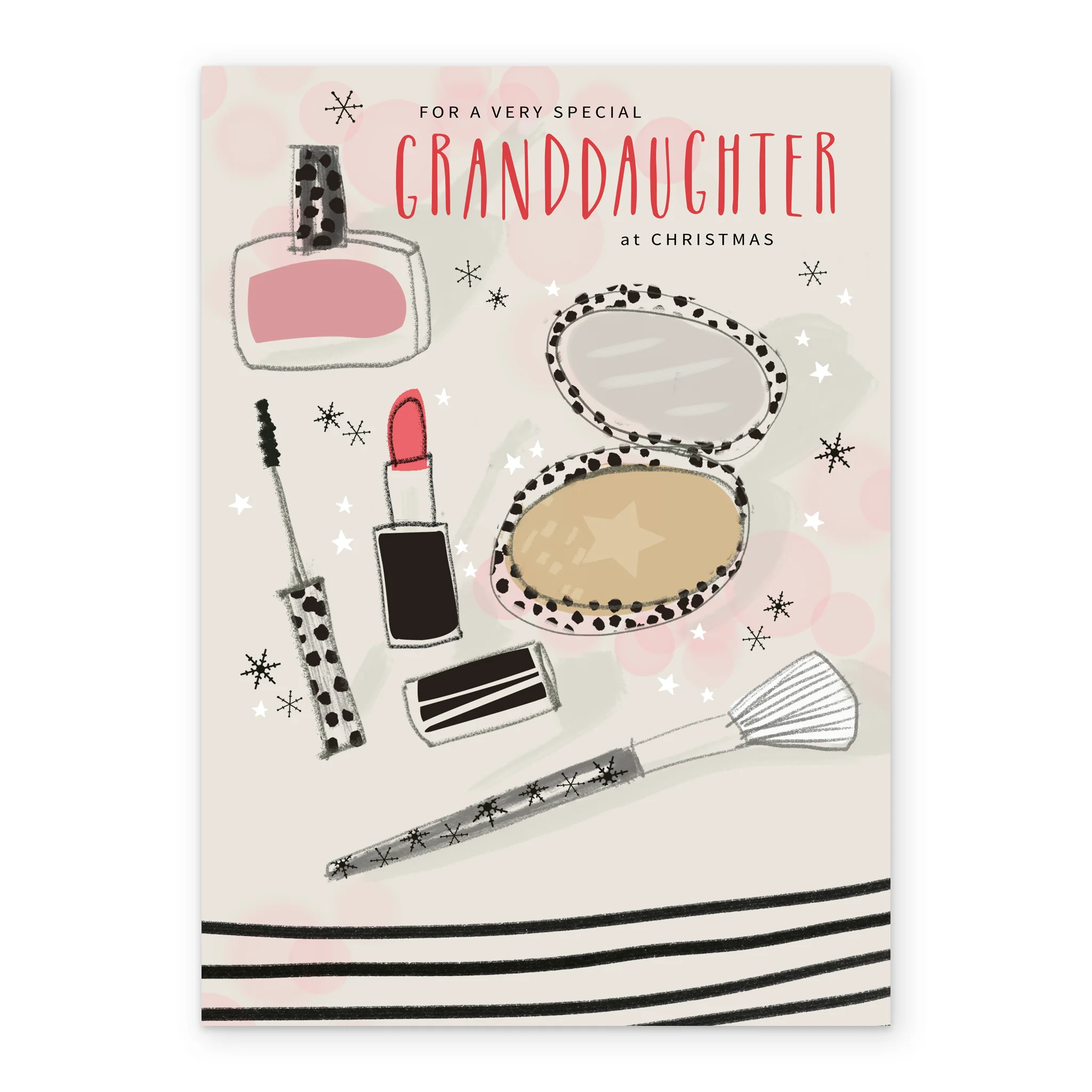 Personalised Granddaughter Cosmetics & Makeup Fun Christmas Card - Image 2