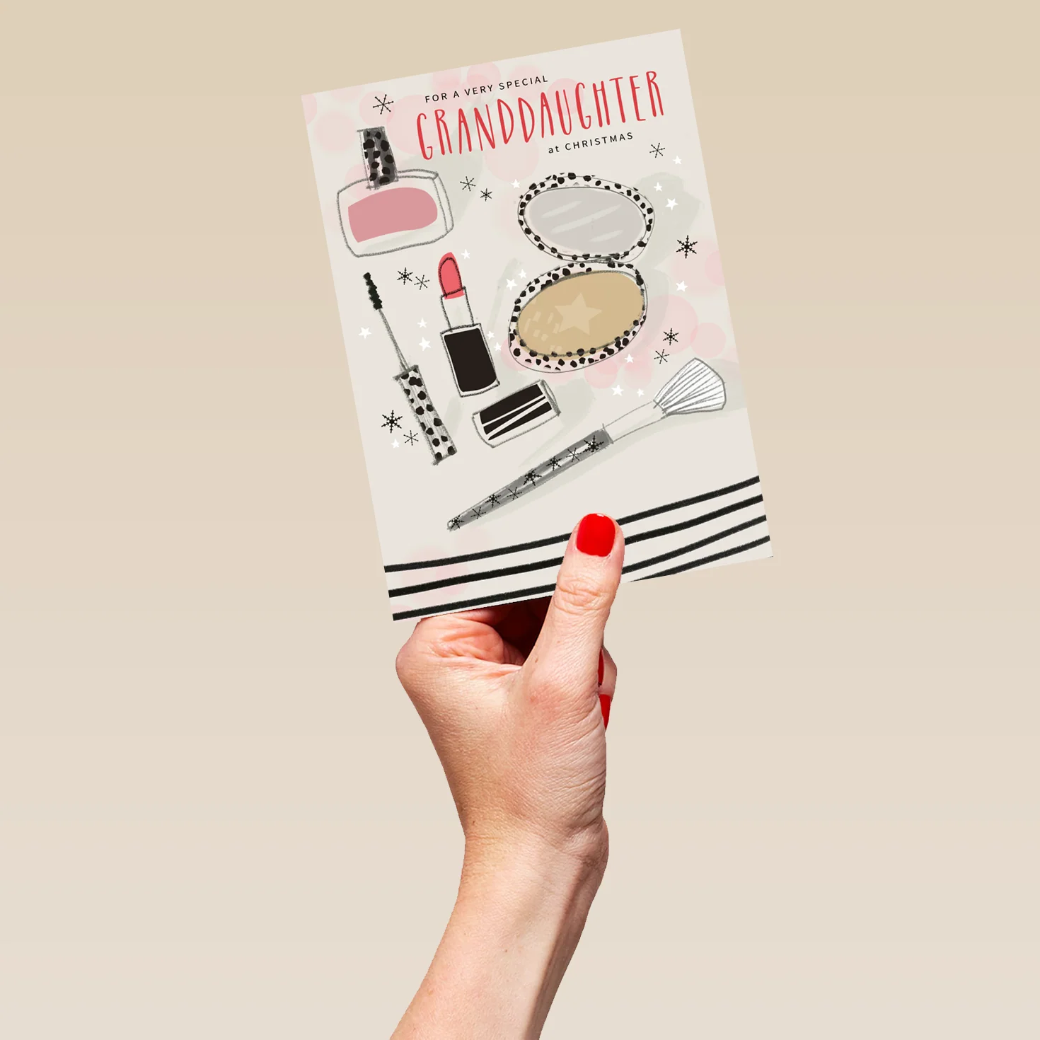 Personalised Granddaughter Cosmetics & Makeup Fun Christmas Card - Image 5