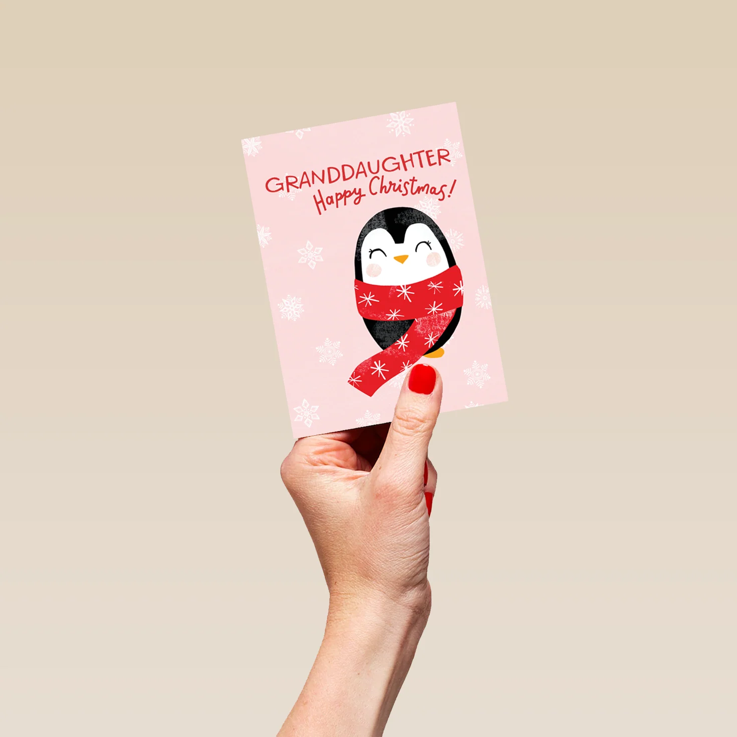 Personalised Granddaughter Cute Penguin Christmas Card - Image 4