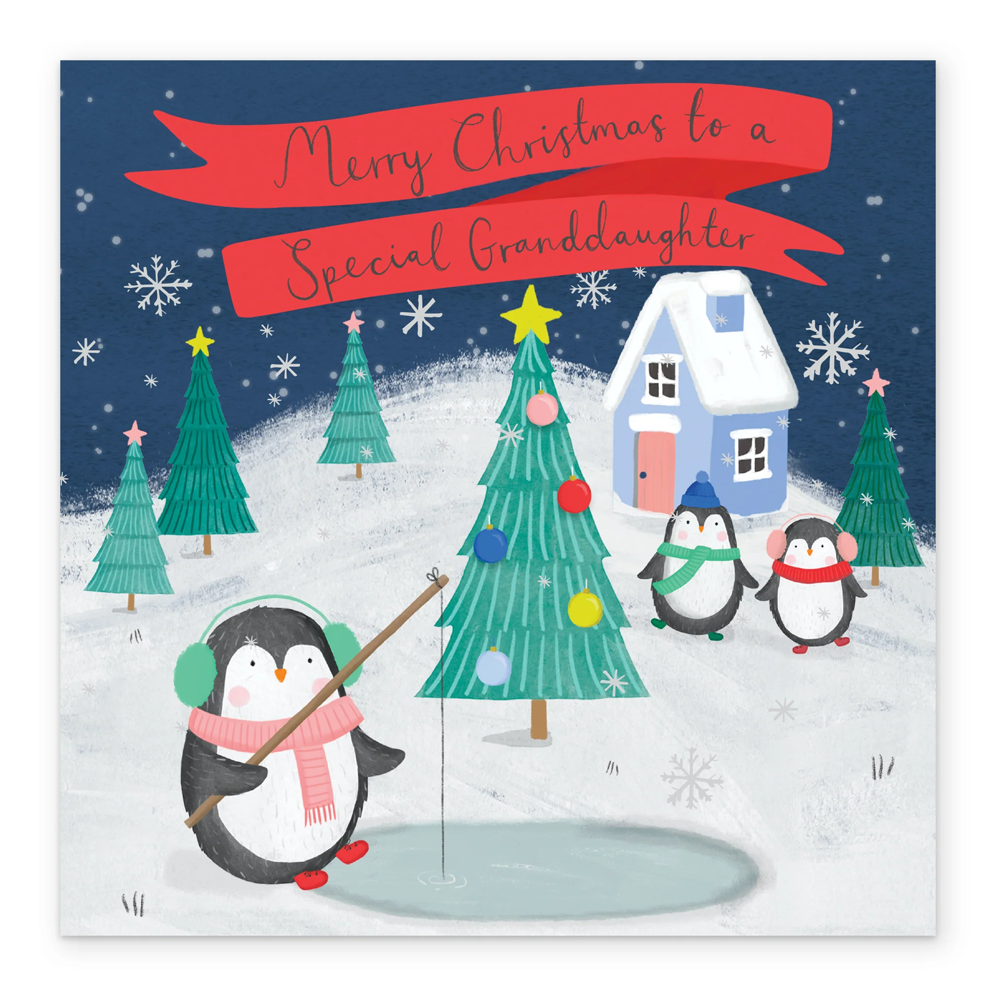 Personalised Granddaughter Cute Penguins Christmas Card - Image 2