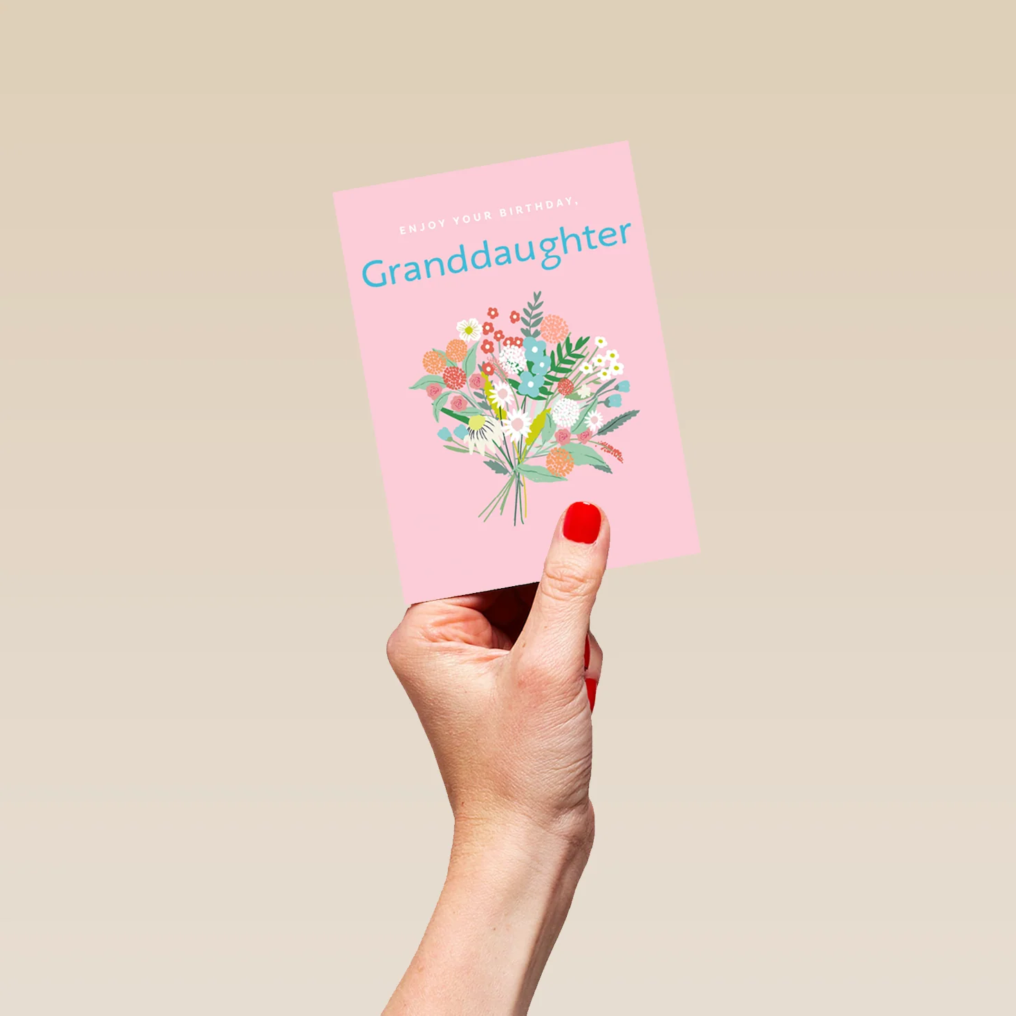 Personalised Granddaughter Editable Classic Bouquet Birthday Card - Image 4