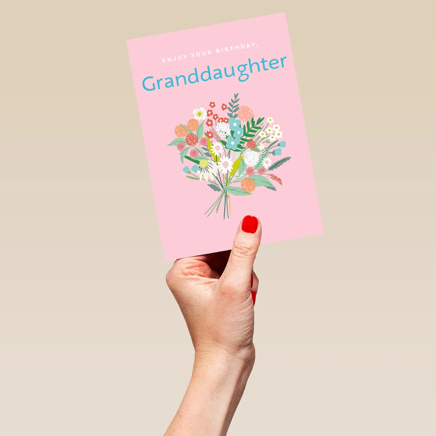 Personalised Granddaughter Editable Classic Bouquet Birthday Card - Image 5