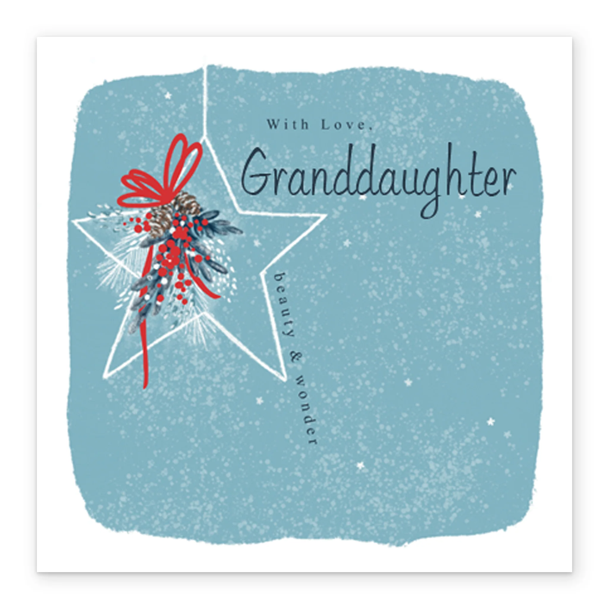 Personalised Granddaughter Festive Star Christmas Card - Image 2