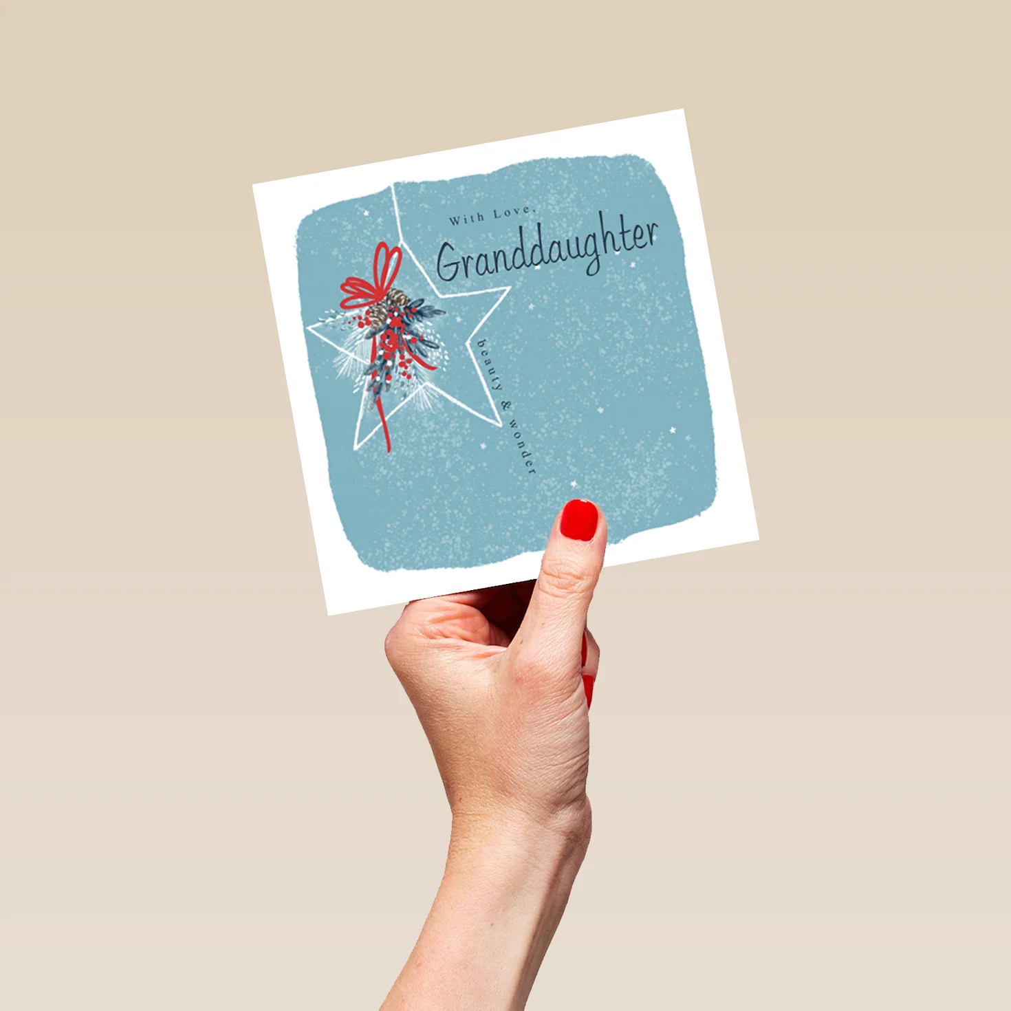 Personalised Granddaughter Festive Star Christmas Card - Image 5