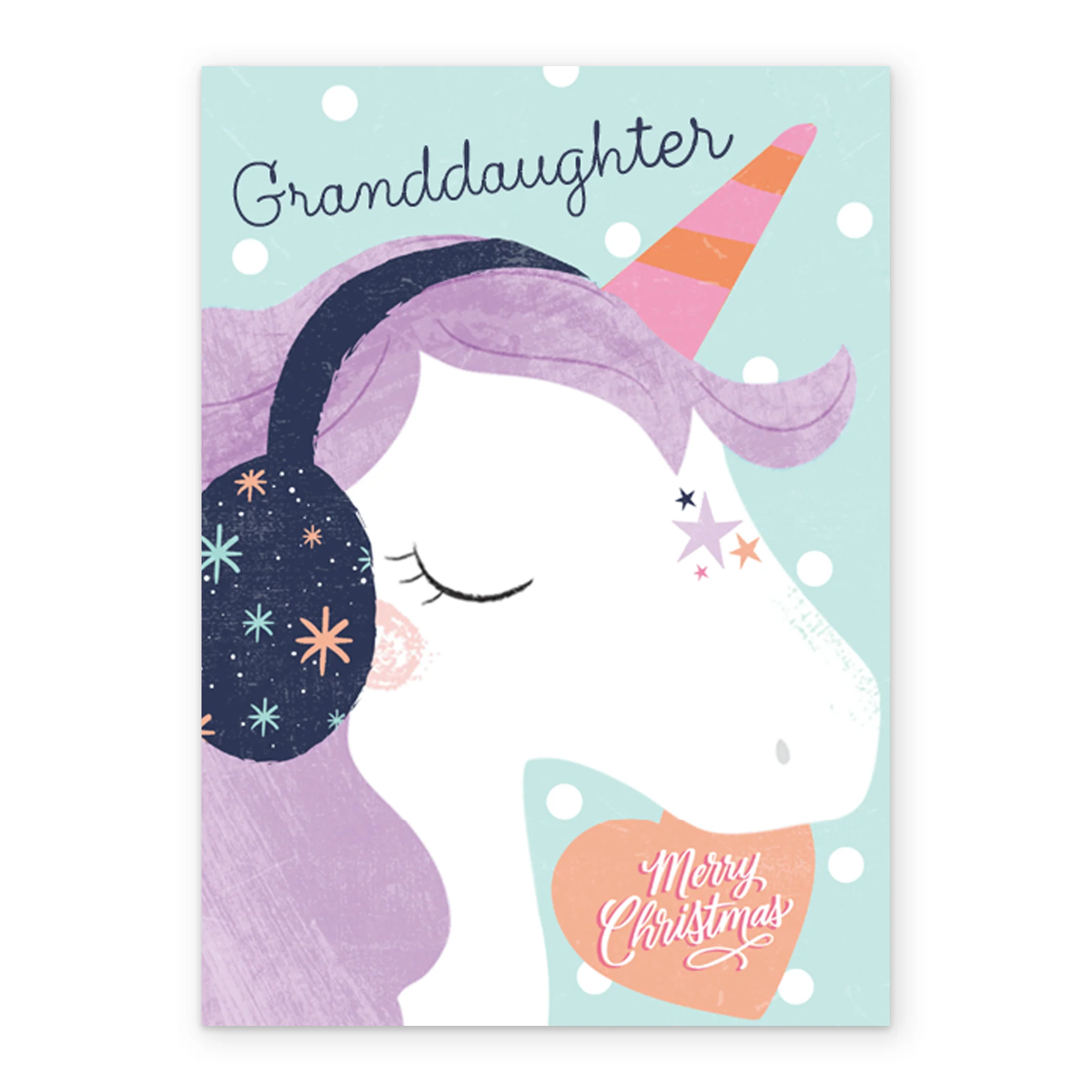 Personalised Granddaughter Kids Unicorn Christmas Card - Image 2