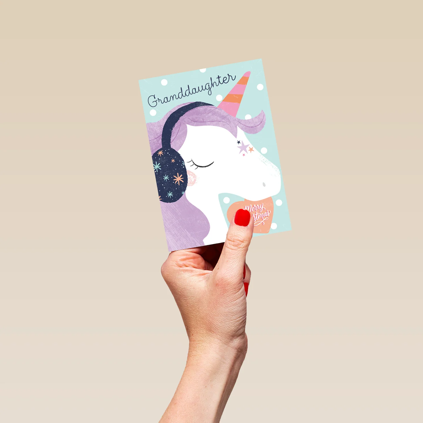 Personalised Granddaughter Kids Unicorn Christmas Card - Image 4