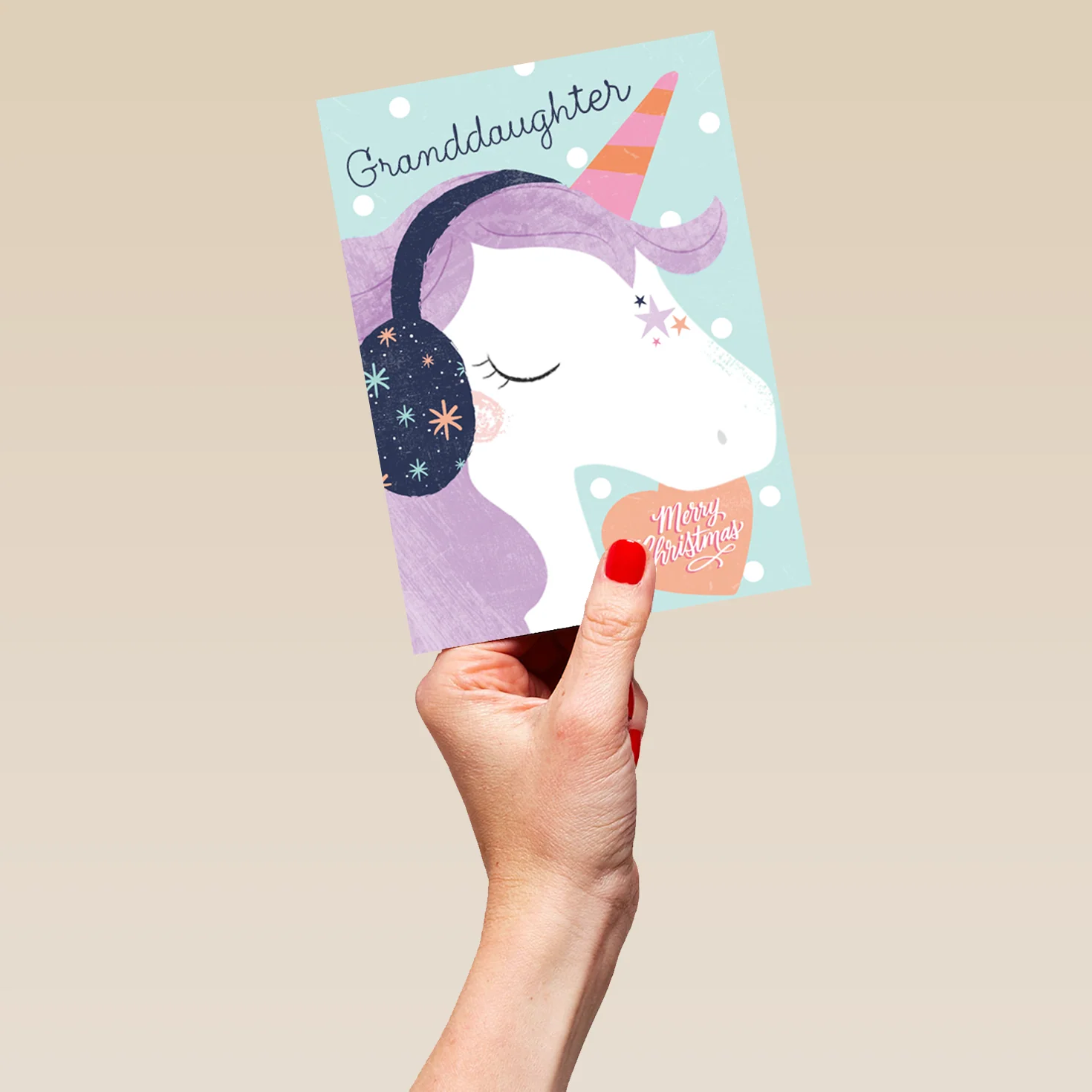 Personalised Granddaughter Kids Unicorn Christmas Card - Image 5