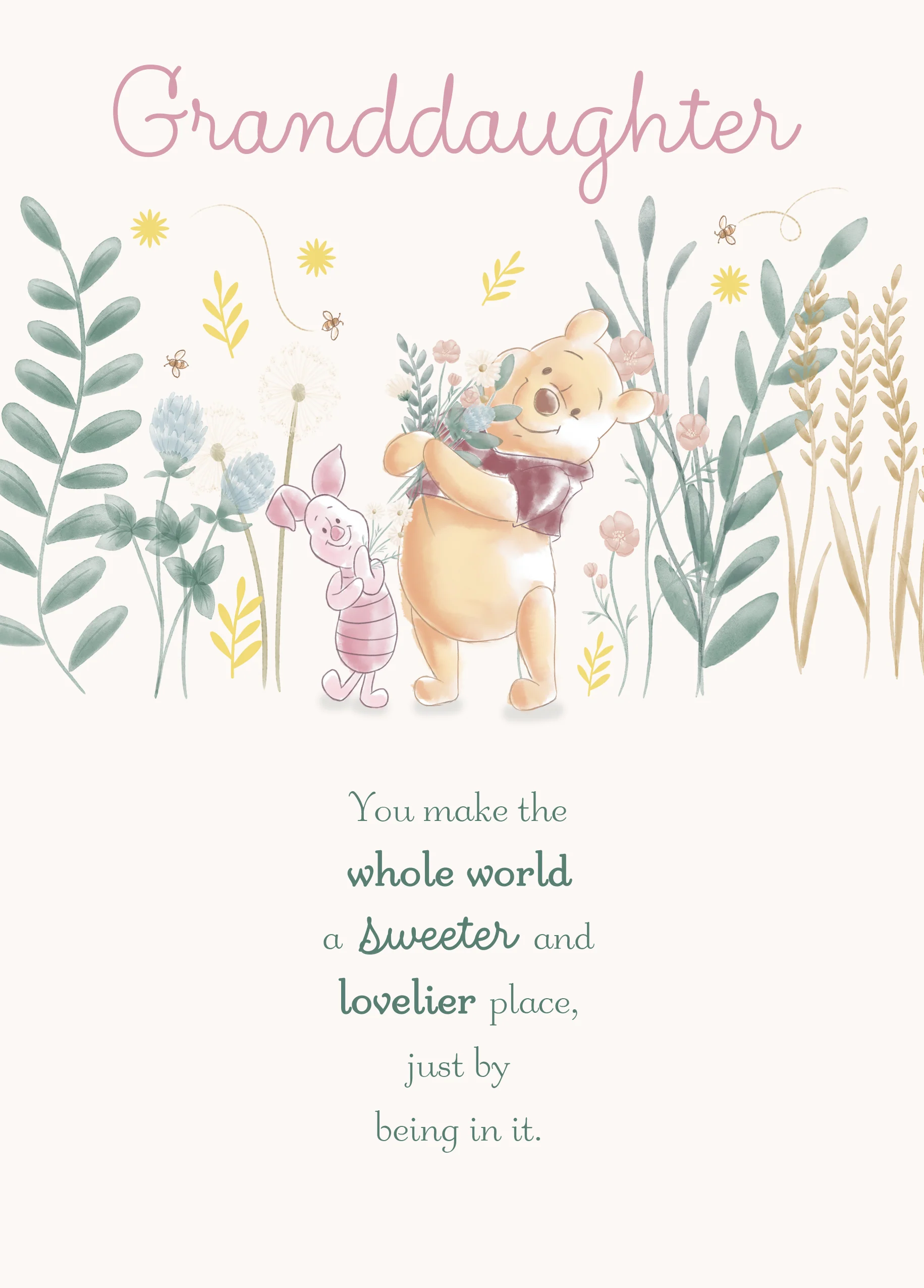 Personalised Granddaughter Winnie the Pooh Birthday Card
