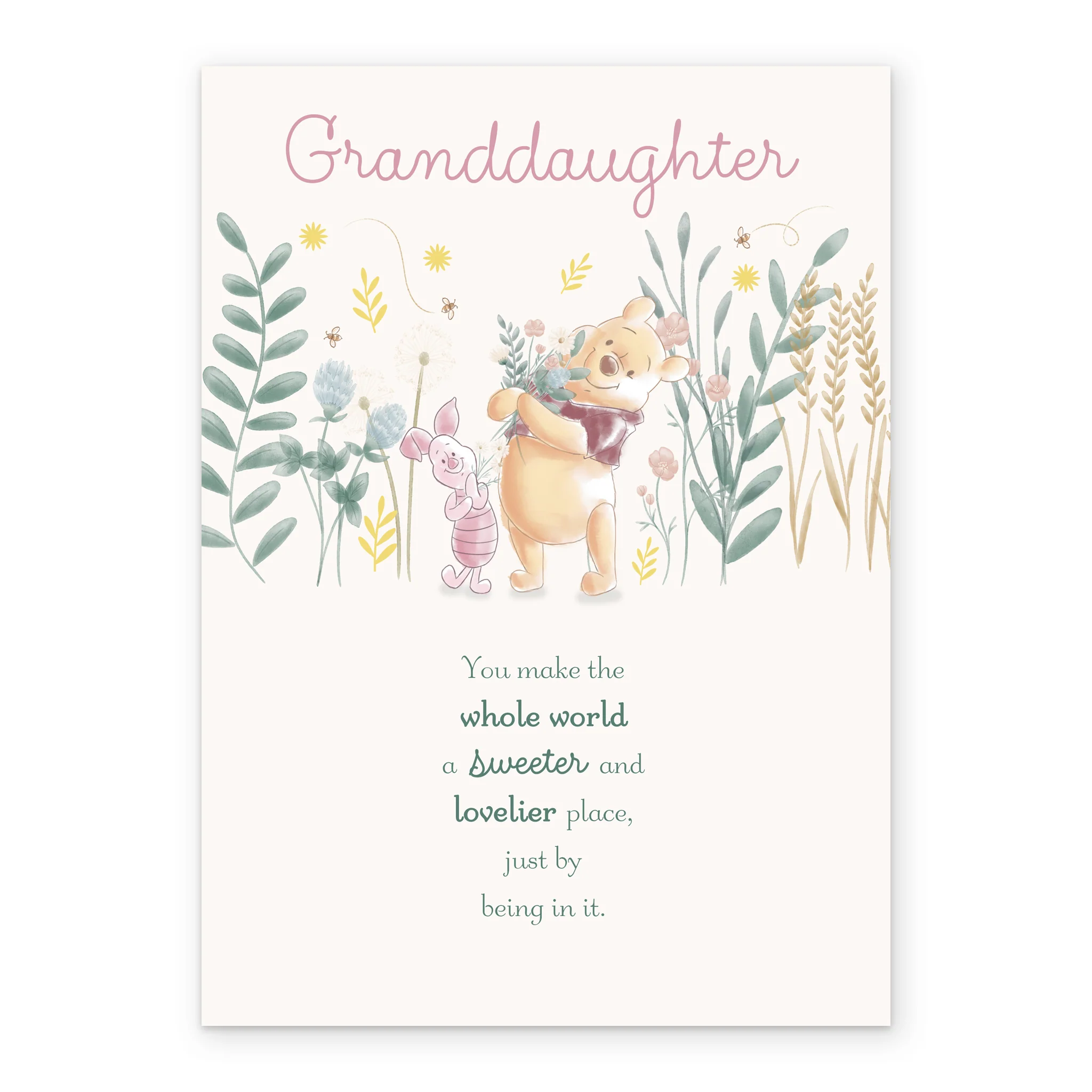 Personalised Granddaughter Winnie the Pooh Birthday Card - Image 2