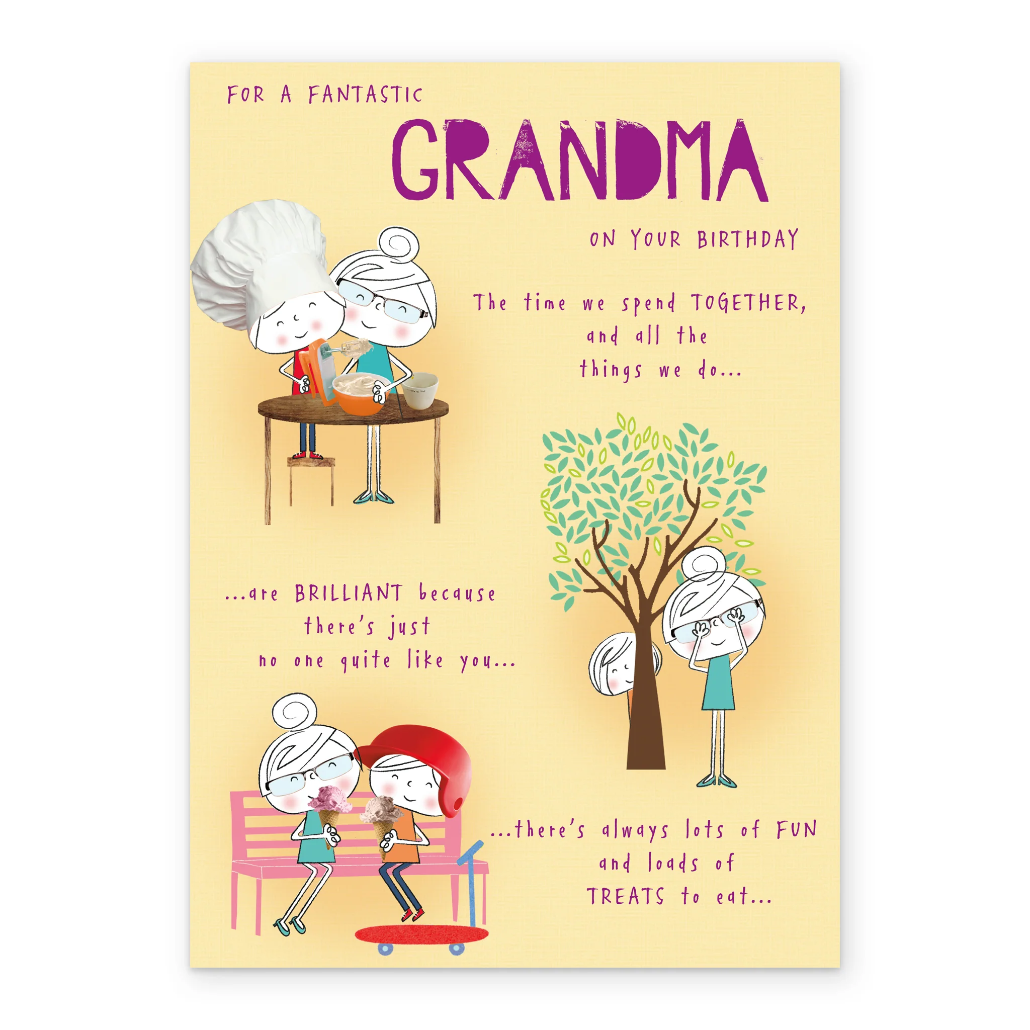 Personalised Grandma Funny Rebus Illustrated Birthday Verse Card - Image 2