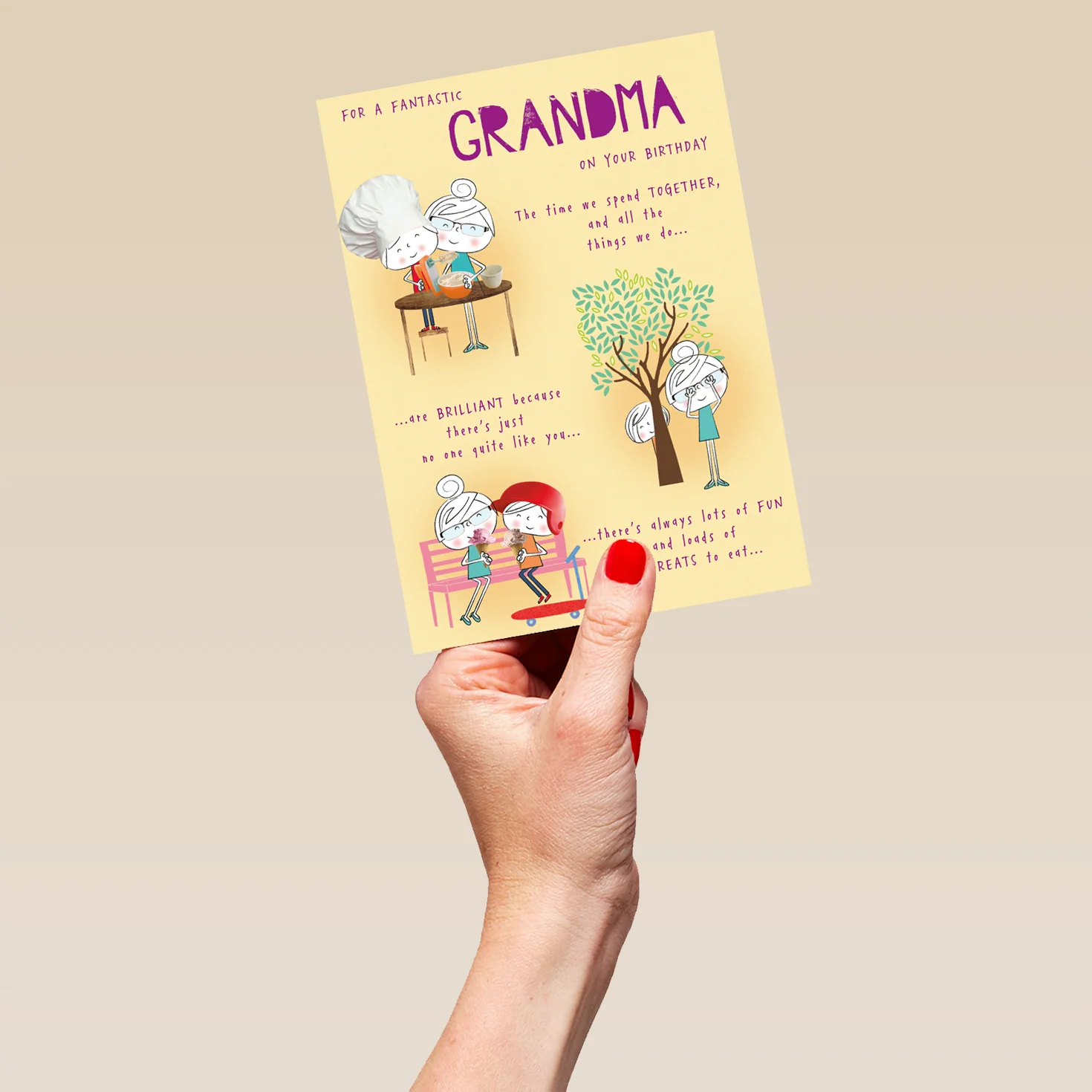 Personalised Grandma Funny Rebus Illustrated Birthday Verse Card - Image 5