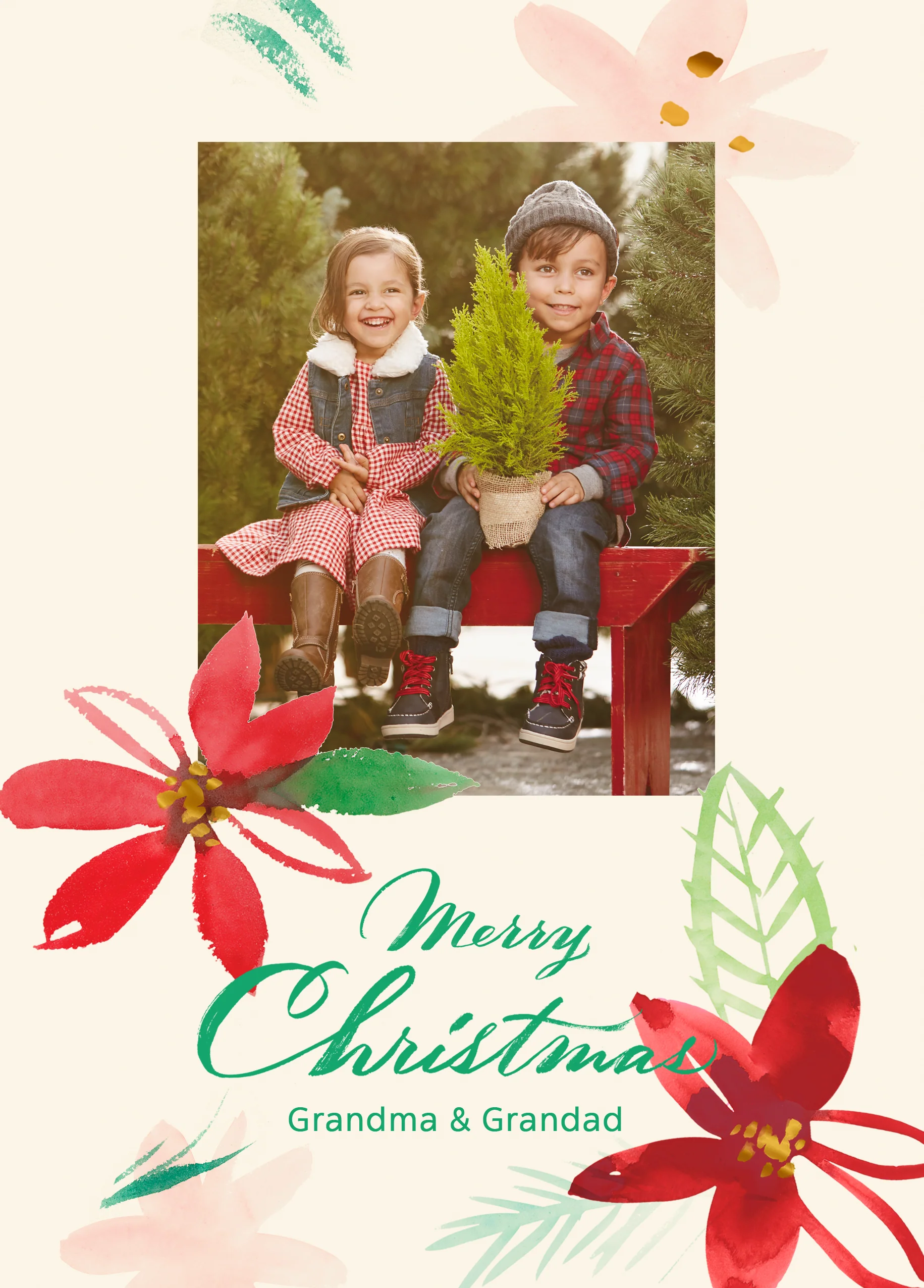 Personalised Grandma & Grandad Christmas Photo Card