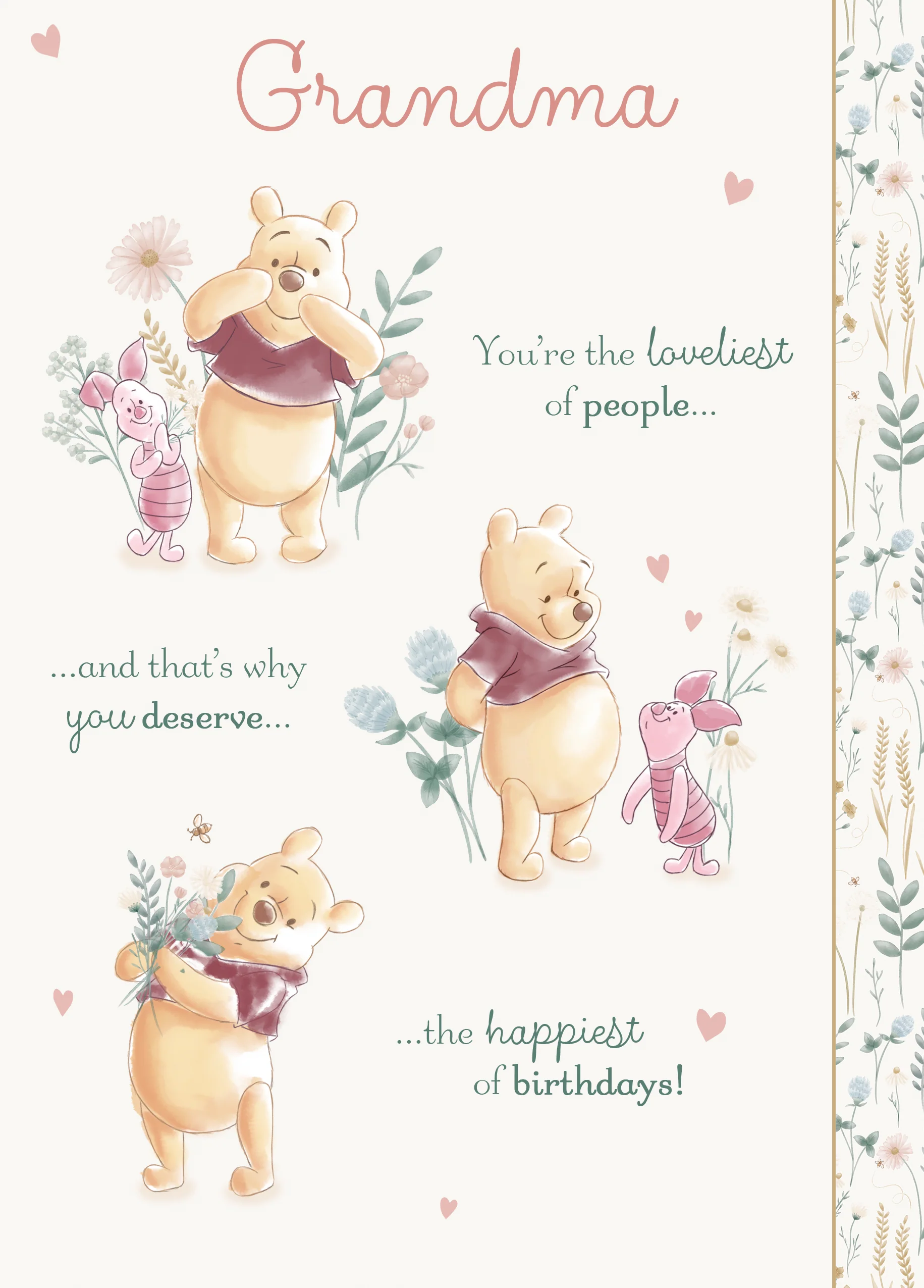 Personalised Grandma Winnie the Pooh & Piglet Birthday Card