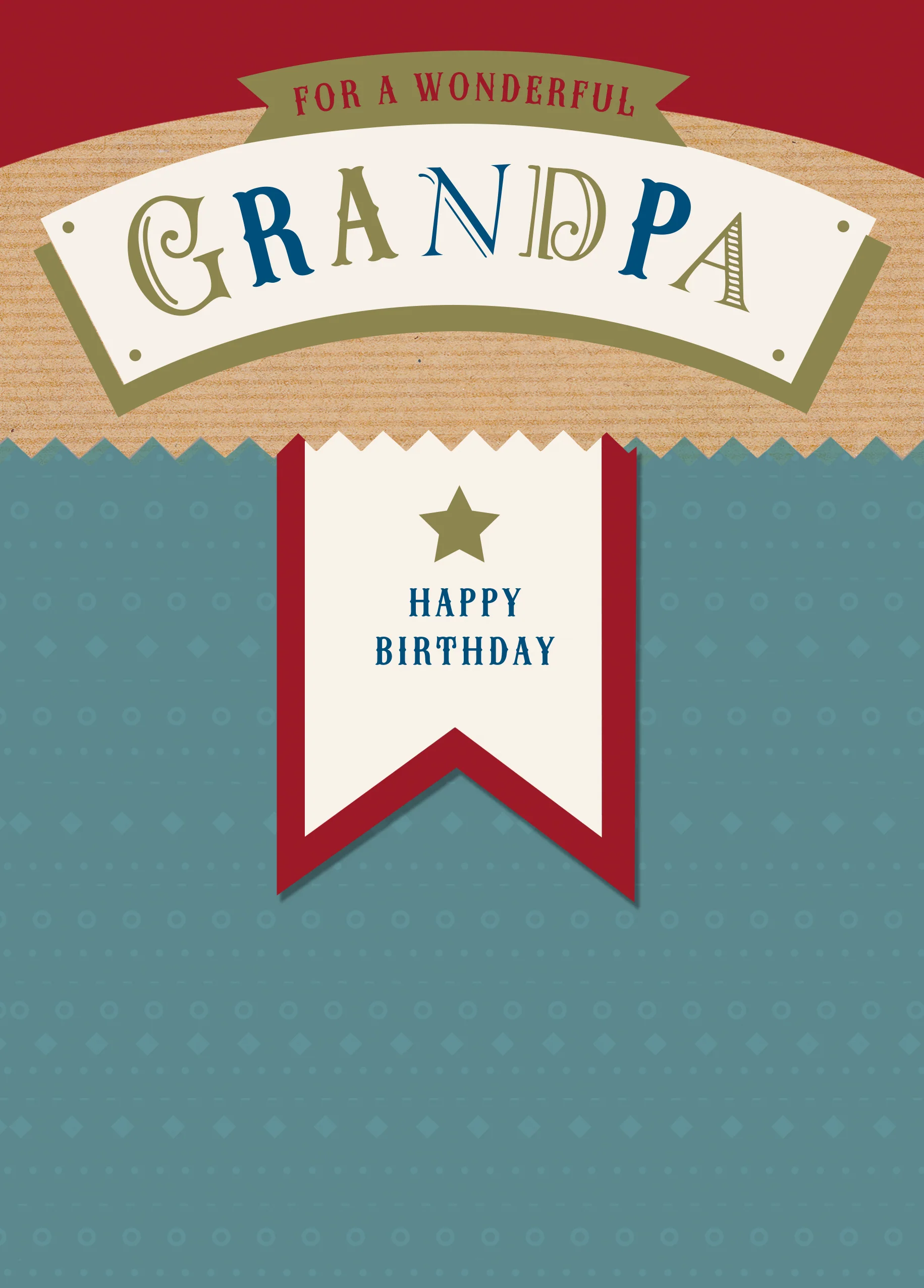 Personalised Grandpa Classic Text Birthday Card