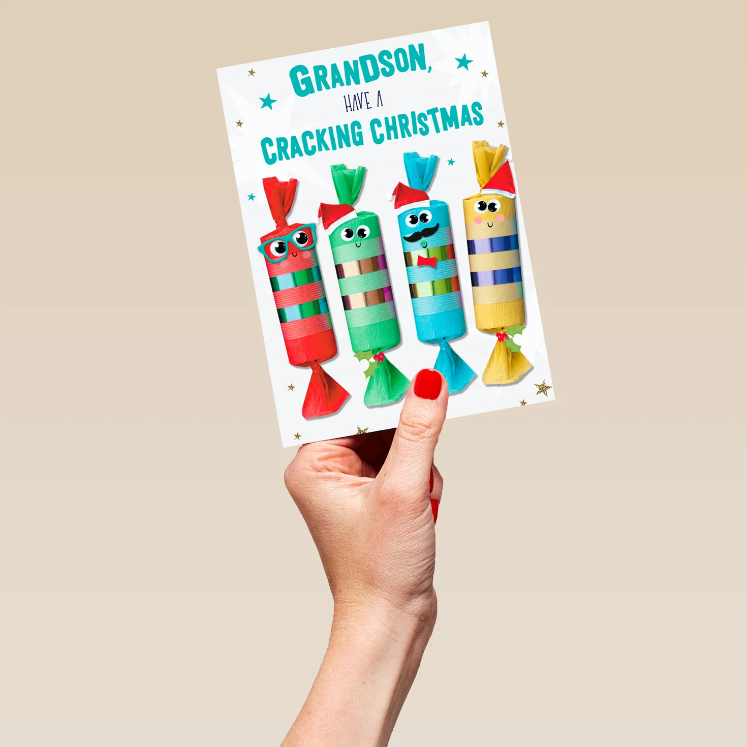 Personalised Grandson Christmas Crackers Card - Image 5