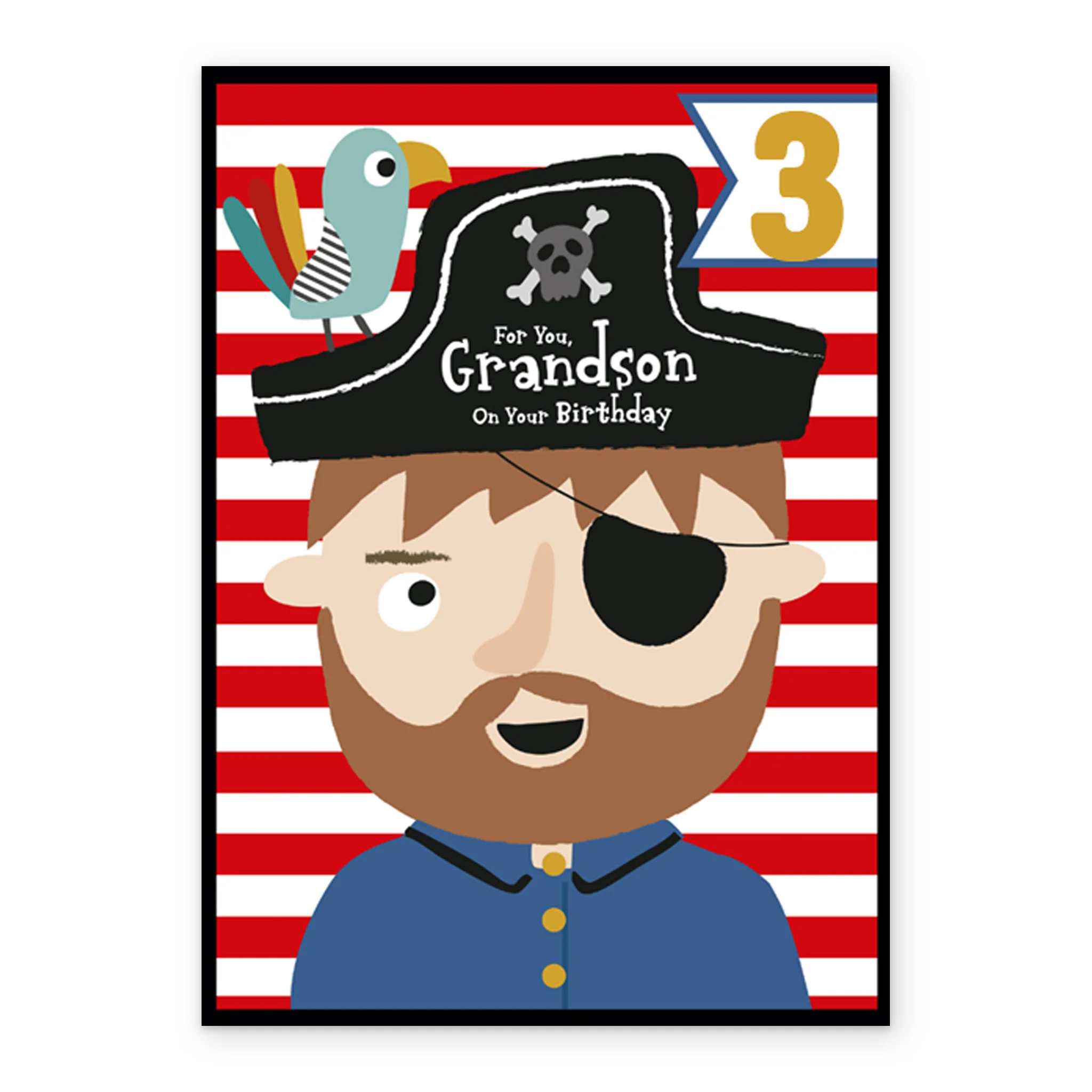 Personalised Grandson Pirate 3rd Birthday Card - Image 2