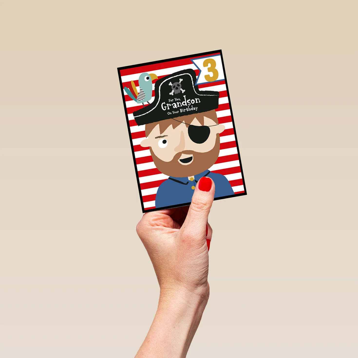 Personalised Grandson Pirate 3rd Birthday Card - Image 4