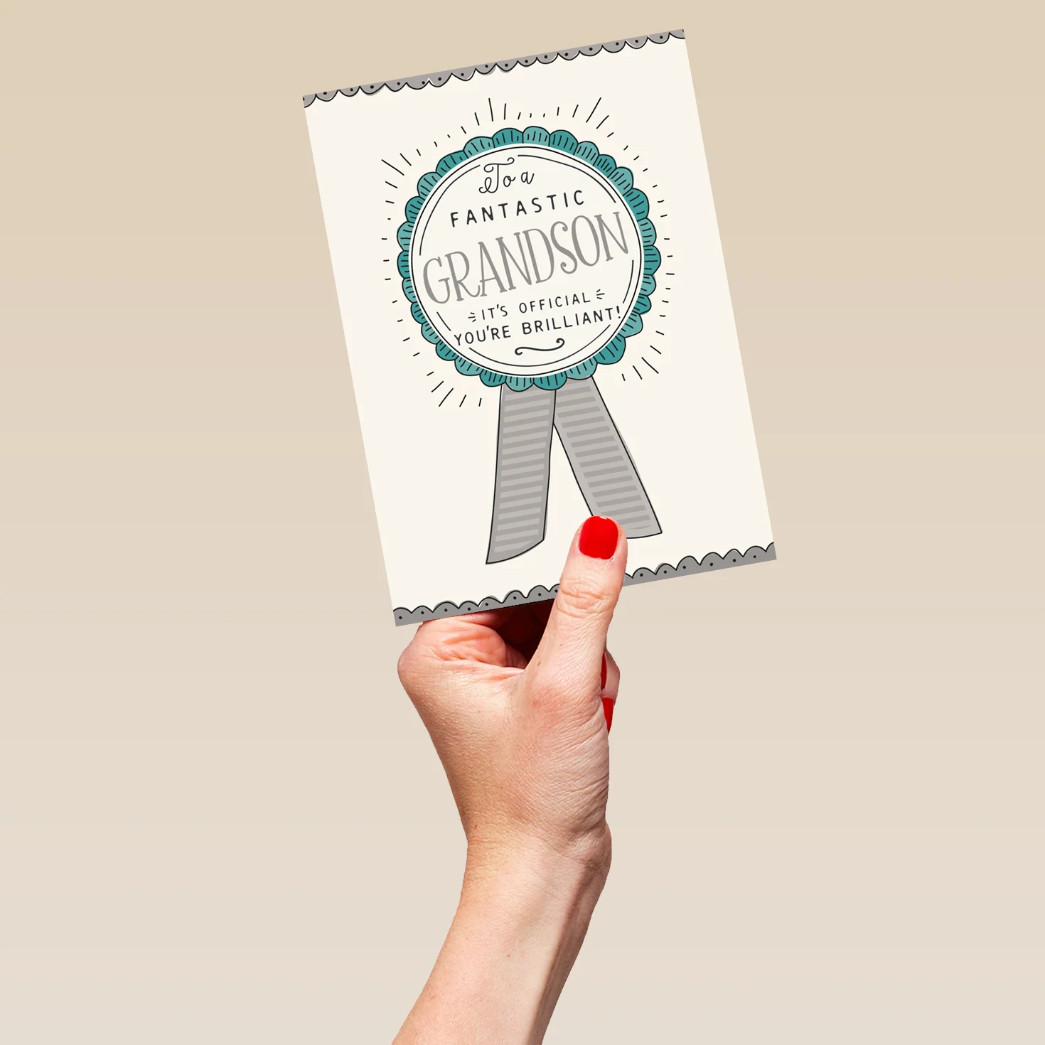 Personalised Grandson Rosette Birthday Card - Image 5