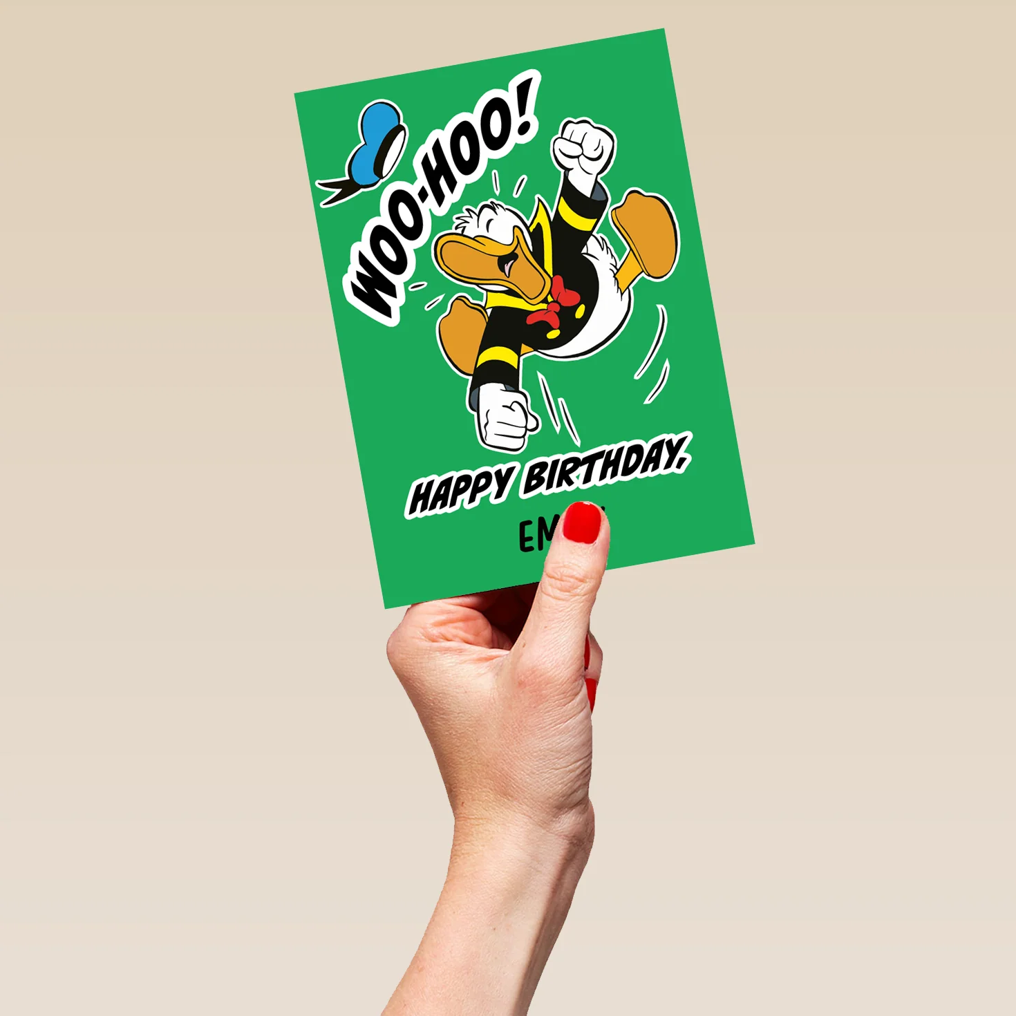 Personalised Green Donald Duck Birthday Card - Image 5
