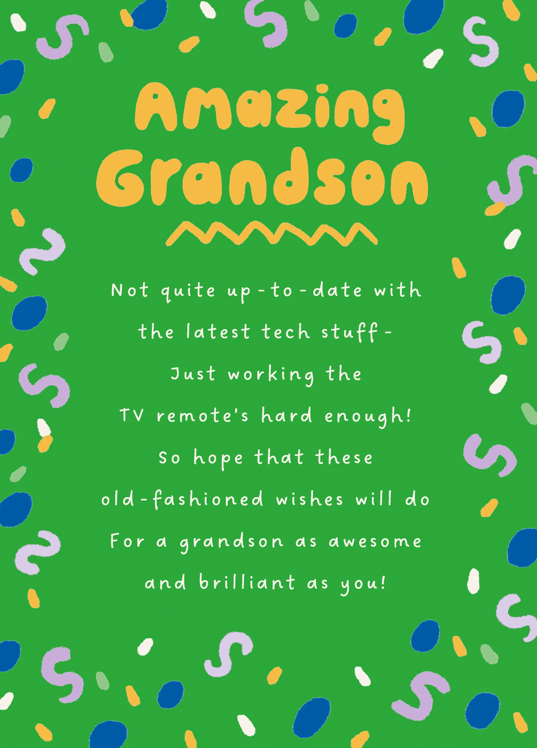 Personalised Green Heartfelt Birthday Card for Grandson