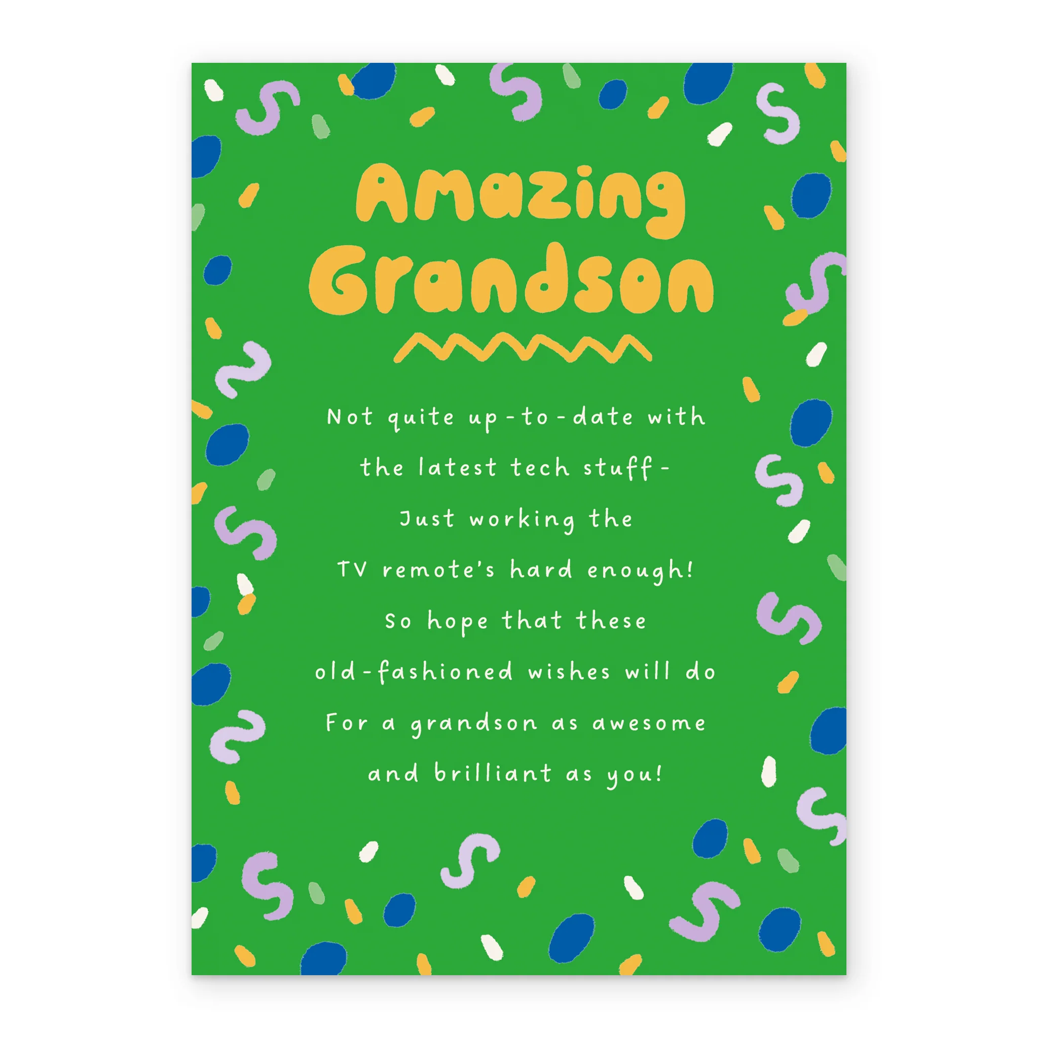 Personalised Green Heartfelt Birthday Card for Grandson - Image 2