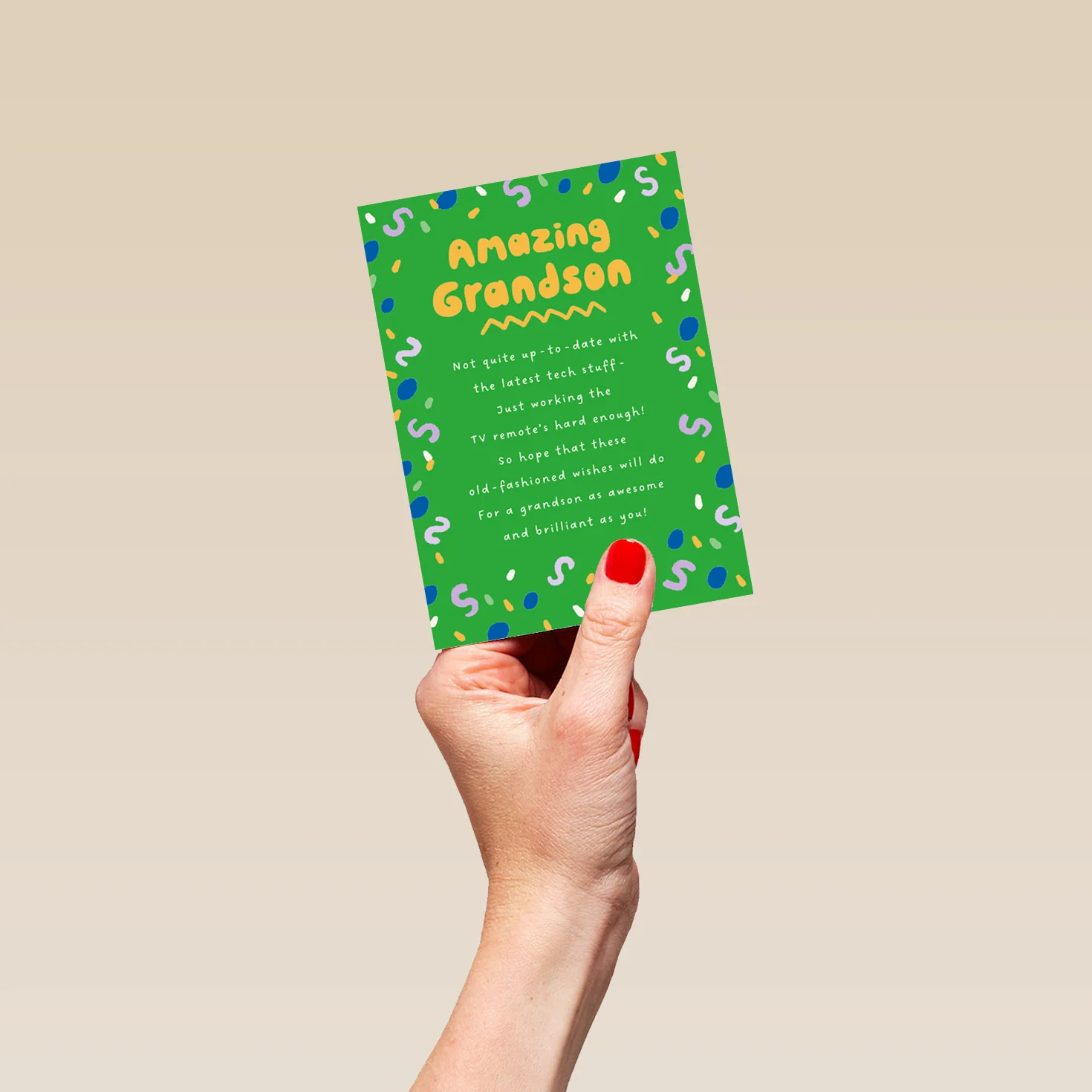 Personalised Green Heartfelt Birthday Card for Grandson - Image 4